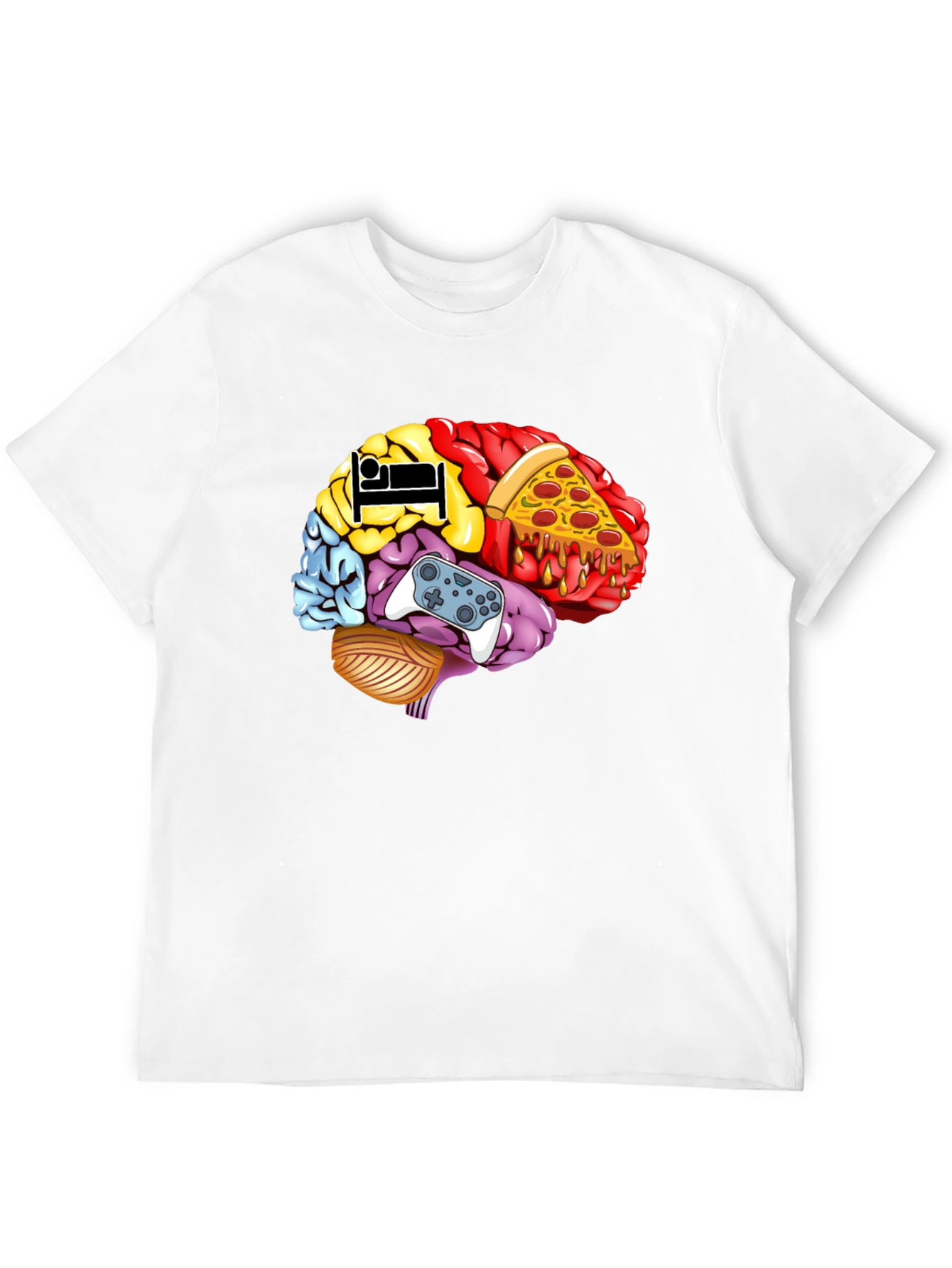 Brain Food Gamer T-Shirt - Mens Black Graphic Tee