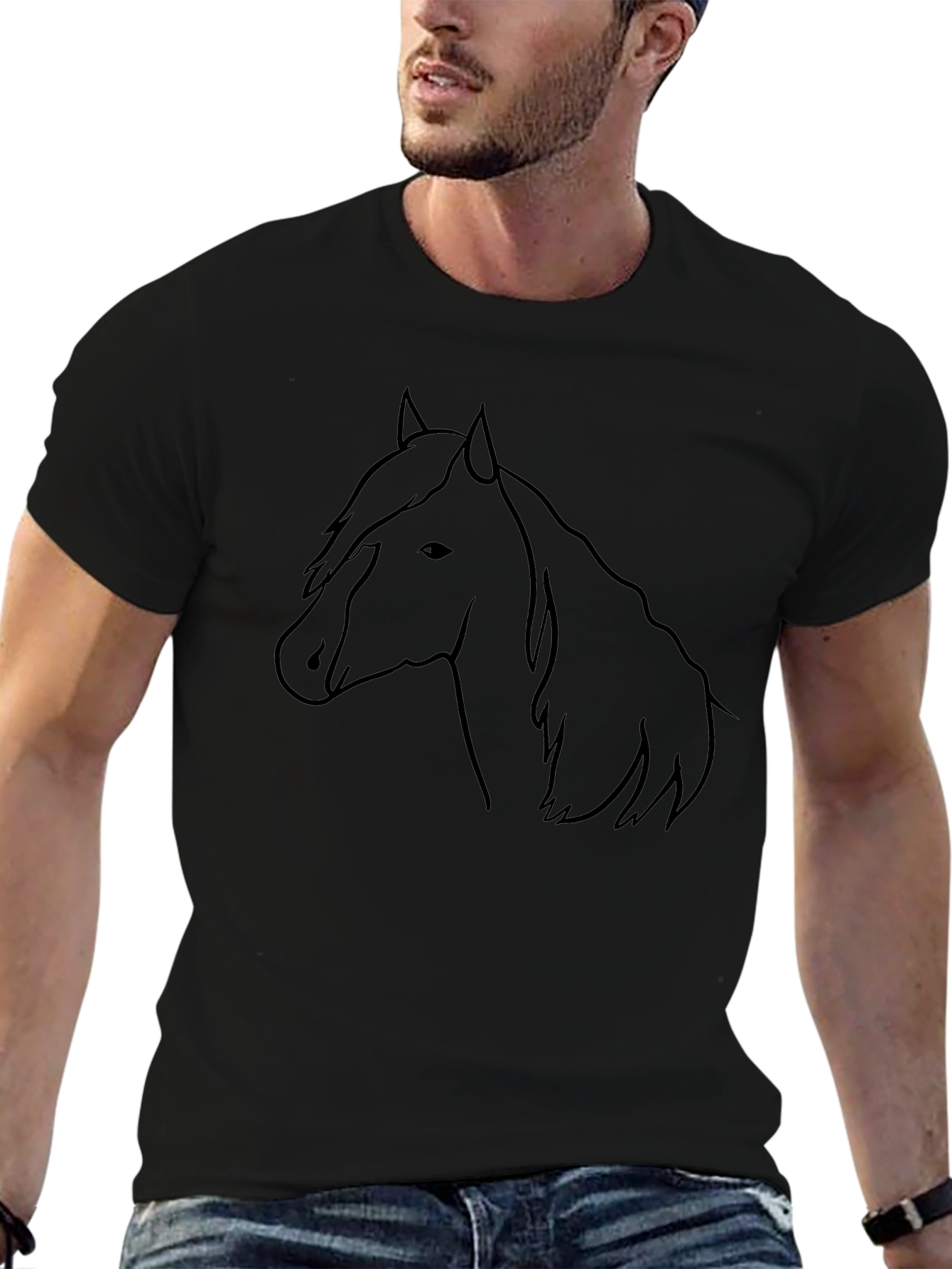 Horse Graphic Tee - Mens Black T-Shirt