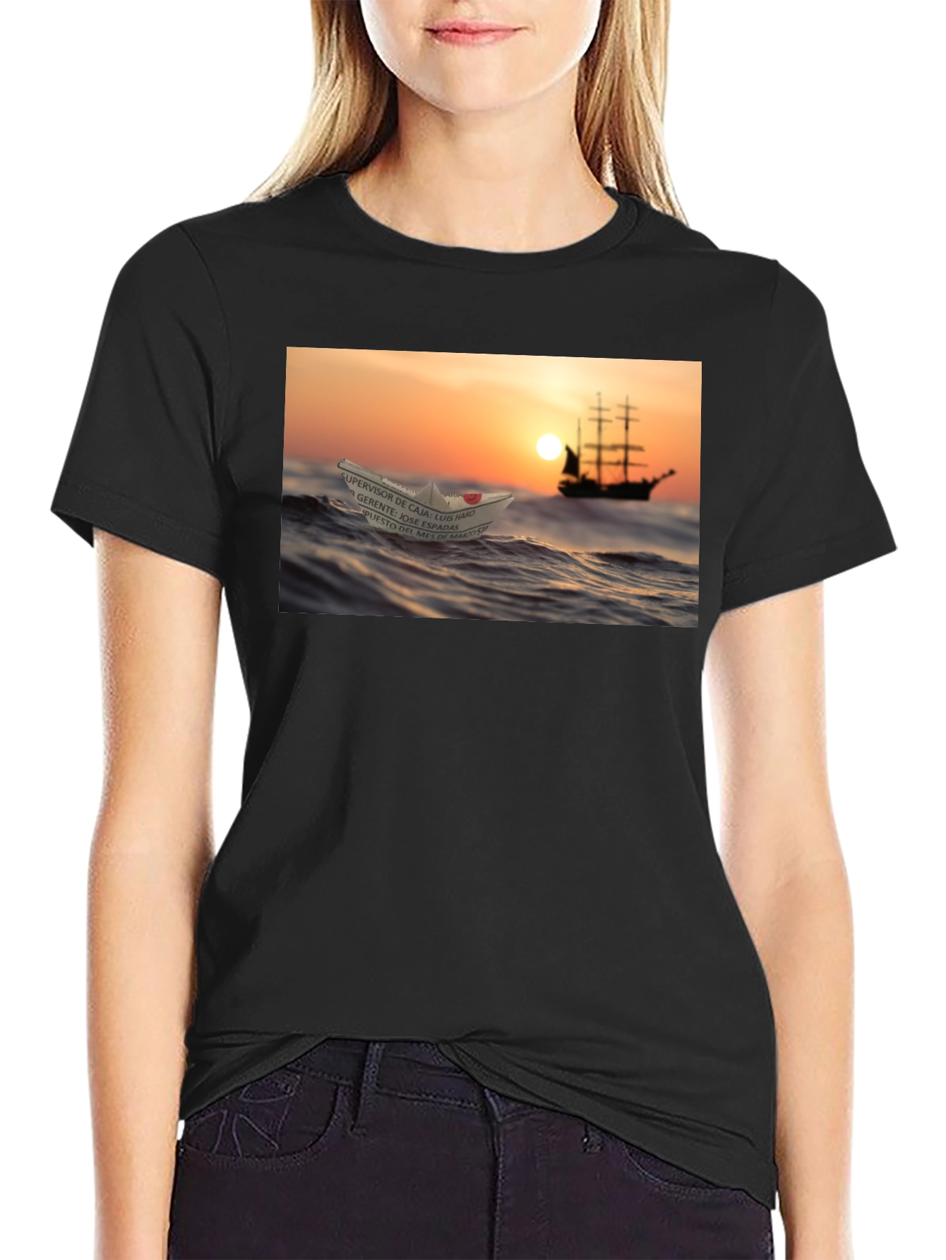 Ocean Dream T-Shirt - Sailboat & Paper Boat Design