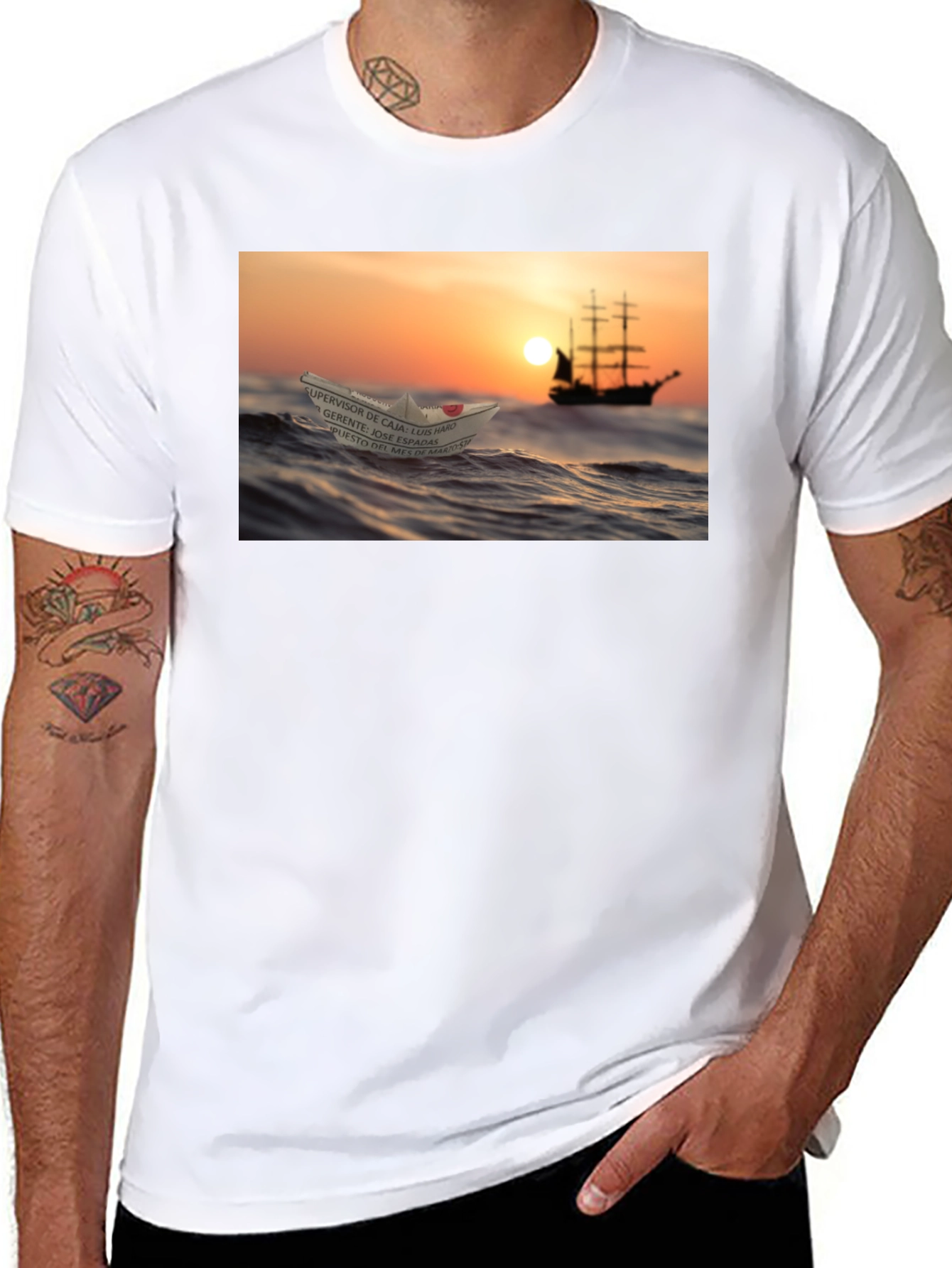 Ocean Dream T-Shirt - Sailboat & Paper Boat Design