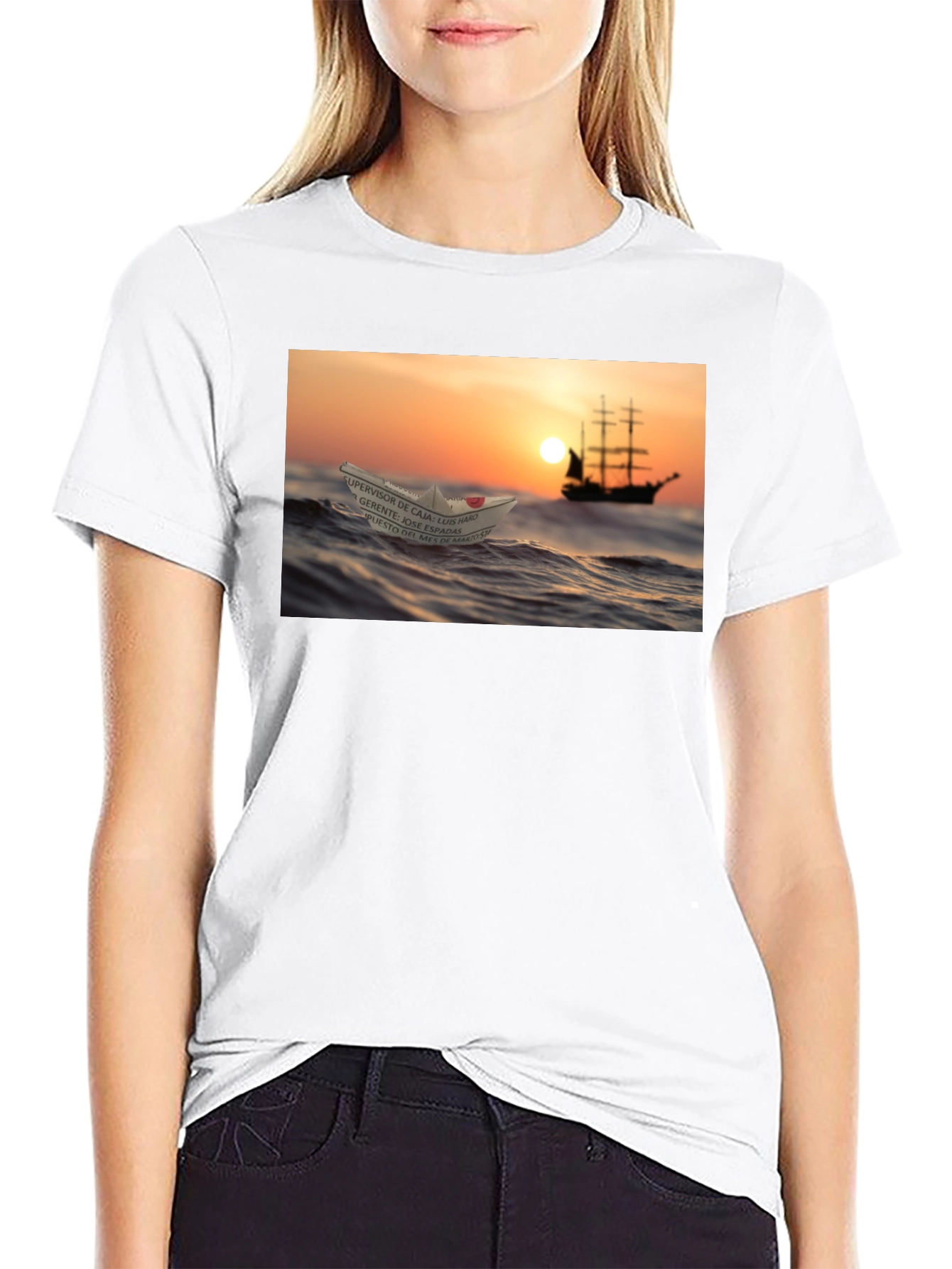 Ocean Dream T-Shirt - Sailboat & Paper Boat Design