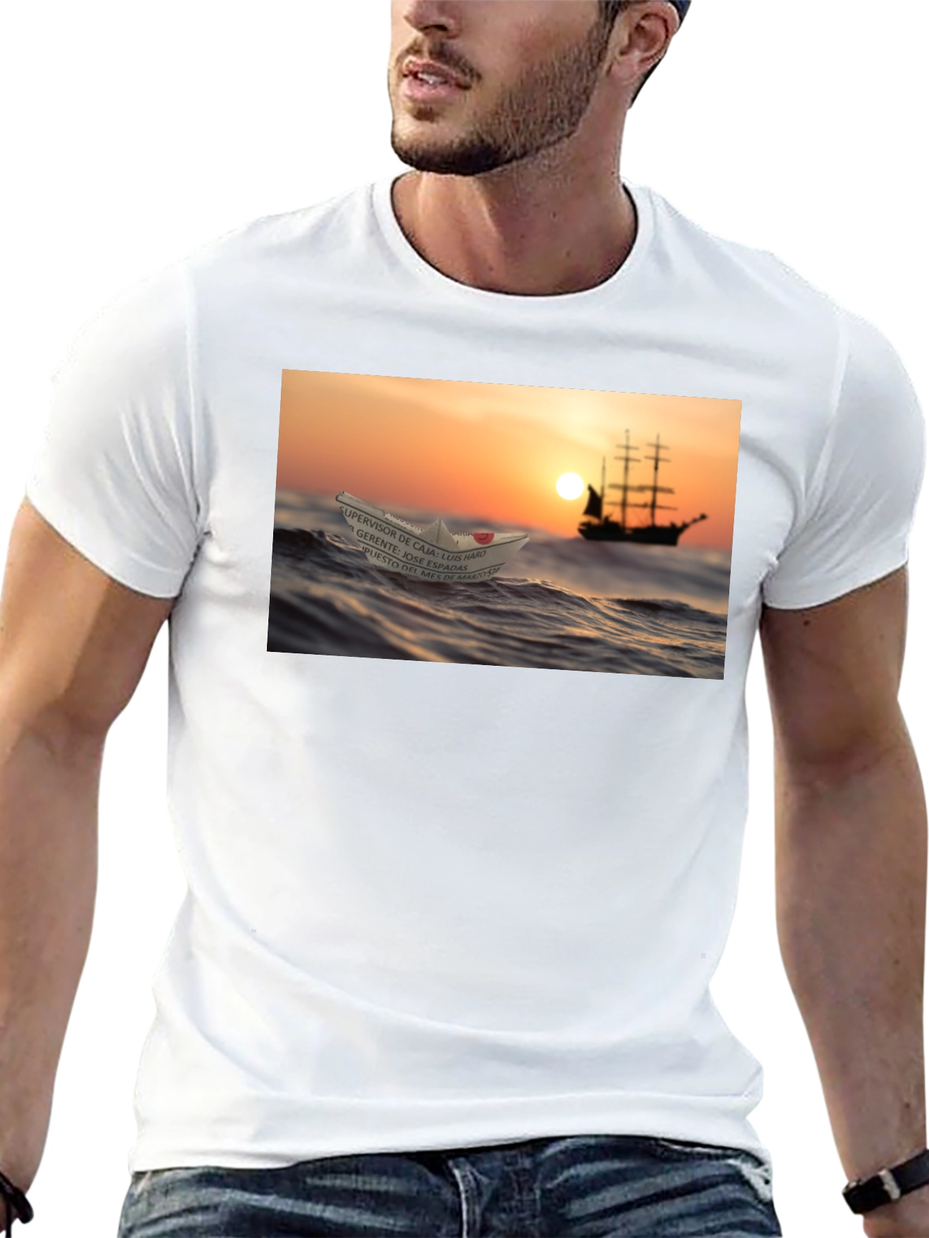 Ocean Dream T-Shirt - Sailboat & Paper Boat Design