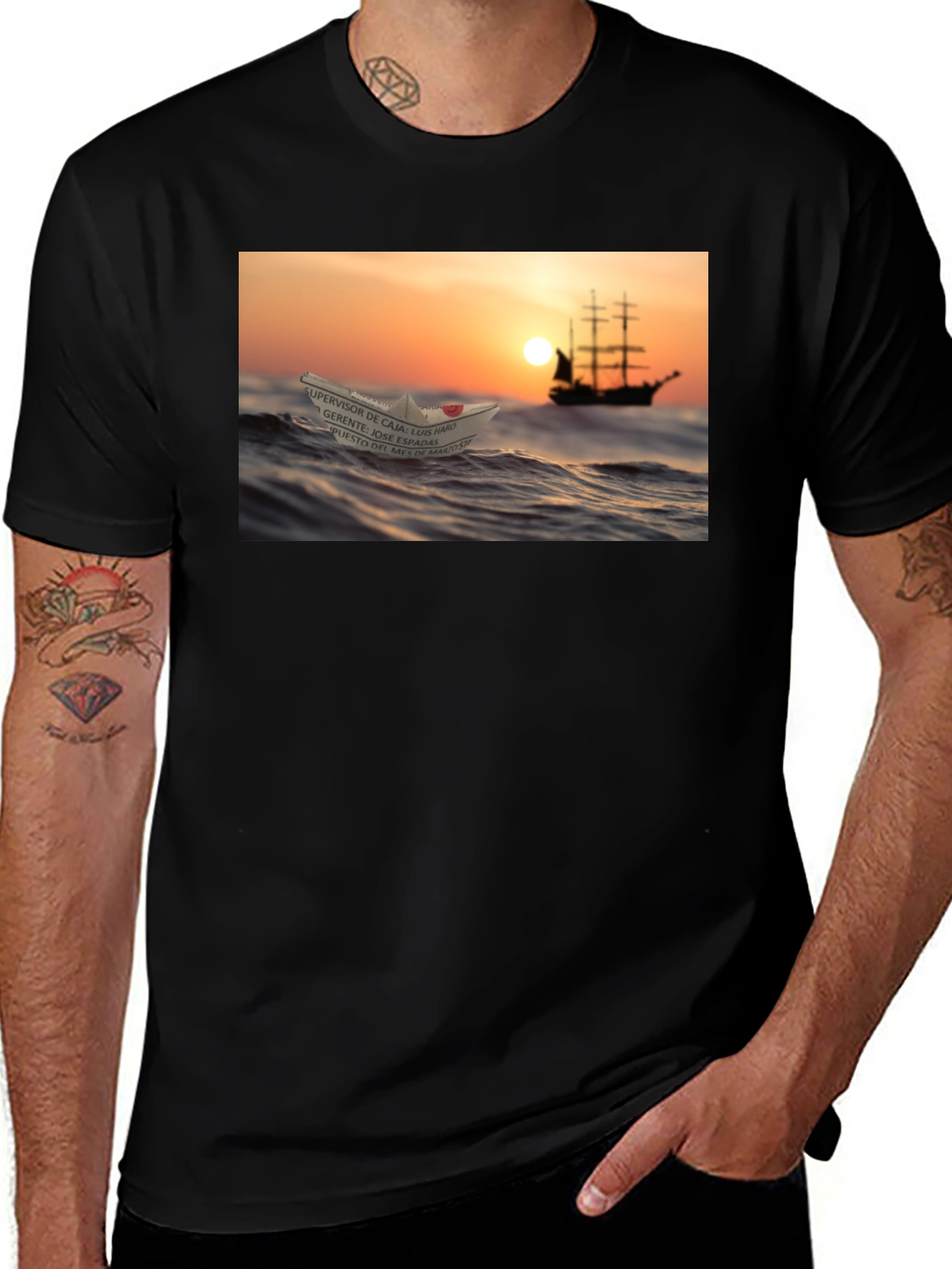 Ocean Dream T-Shirt - Sailboat & Paper Boat Design
