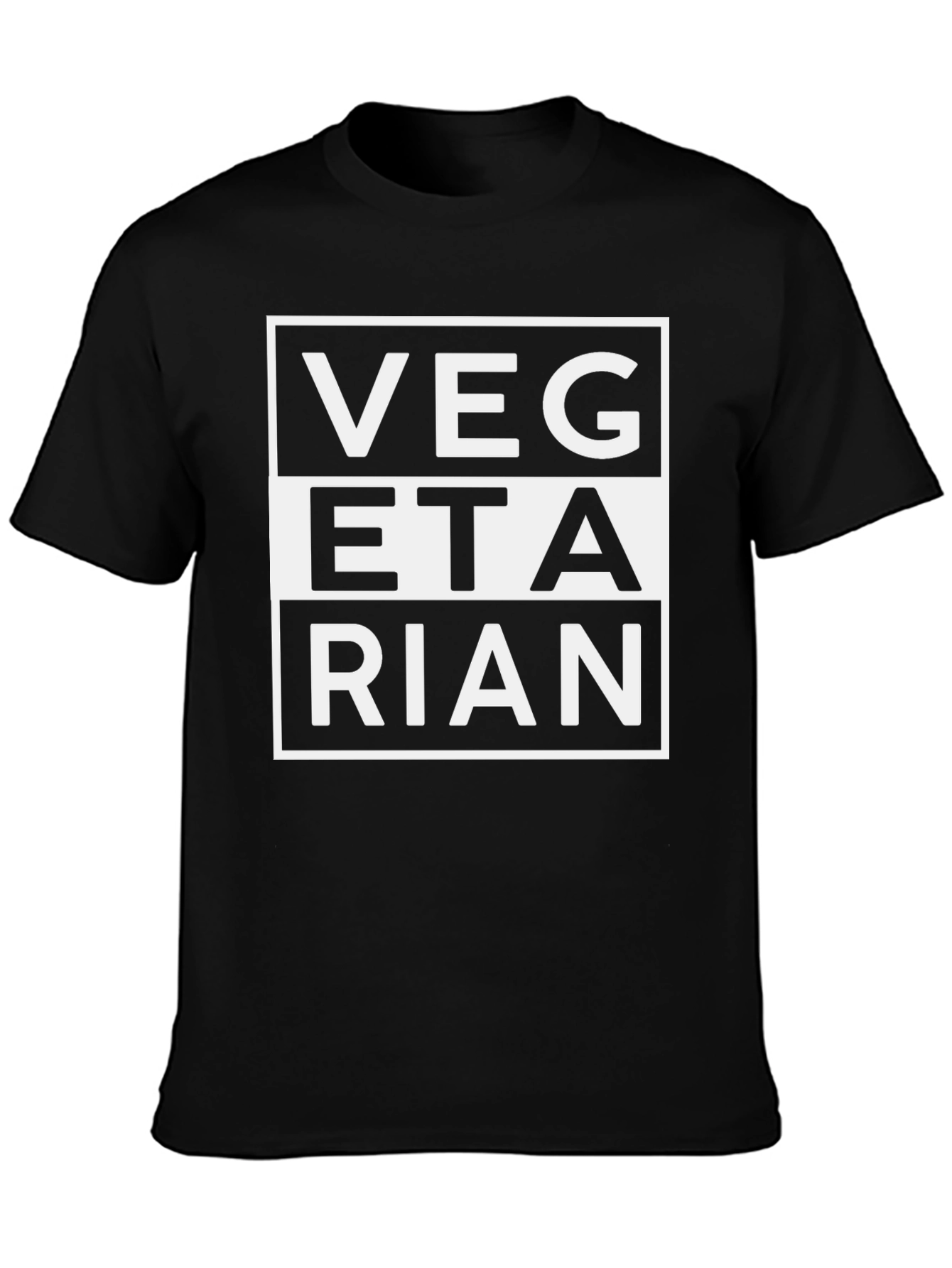 Vegetarian Graphic Print Black T-Shirt