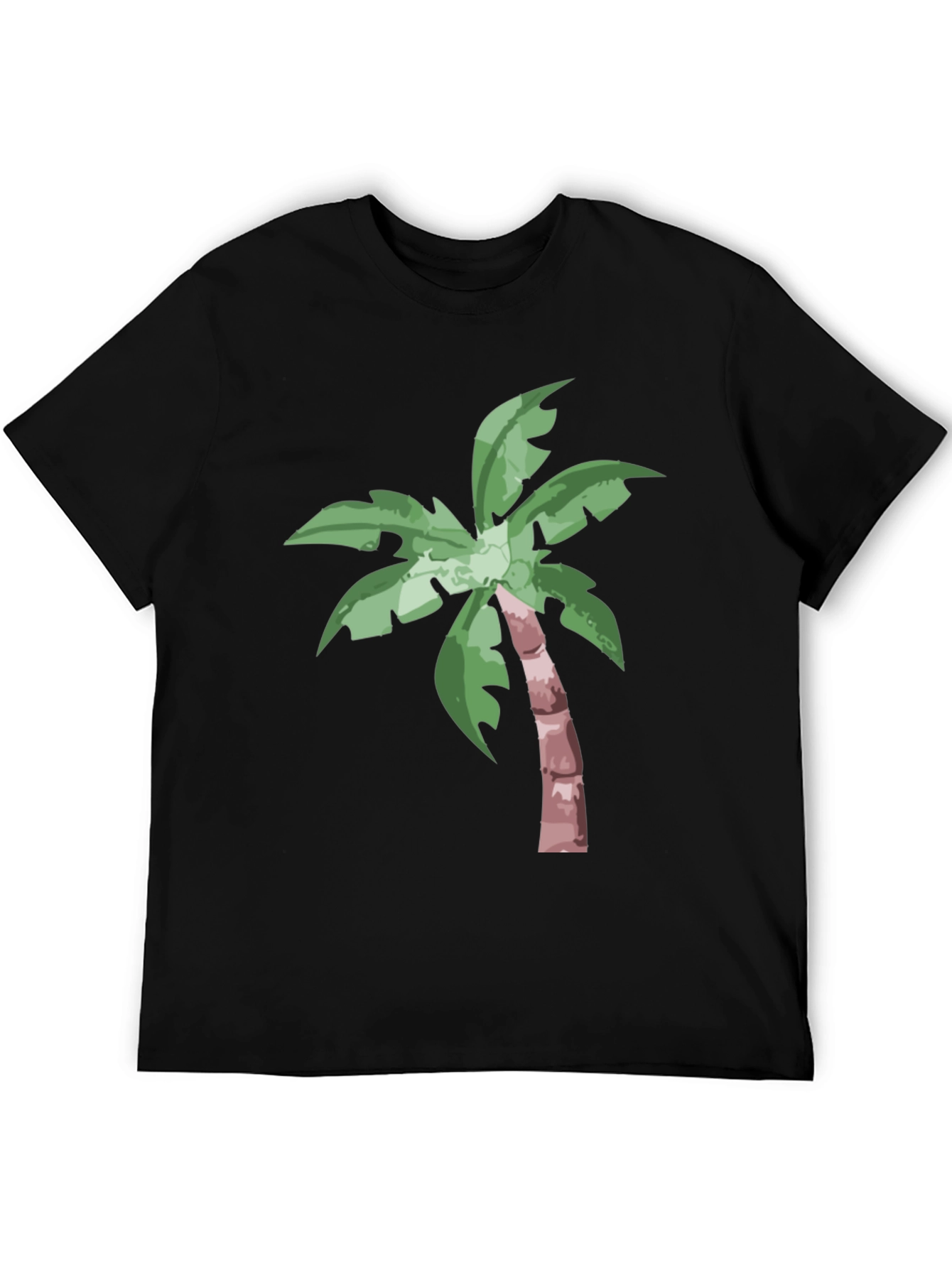 Tropical Palm Tree Graphic Tee - Black