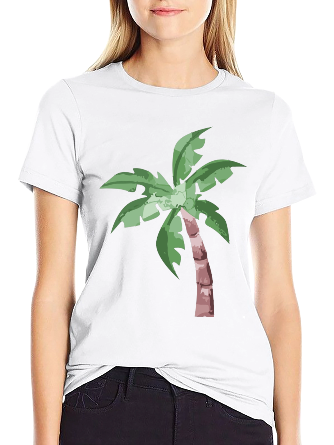 Tropical Palm Tree Graphic Tee - Black