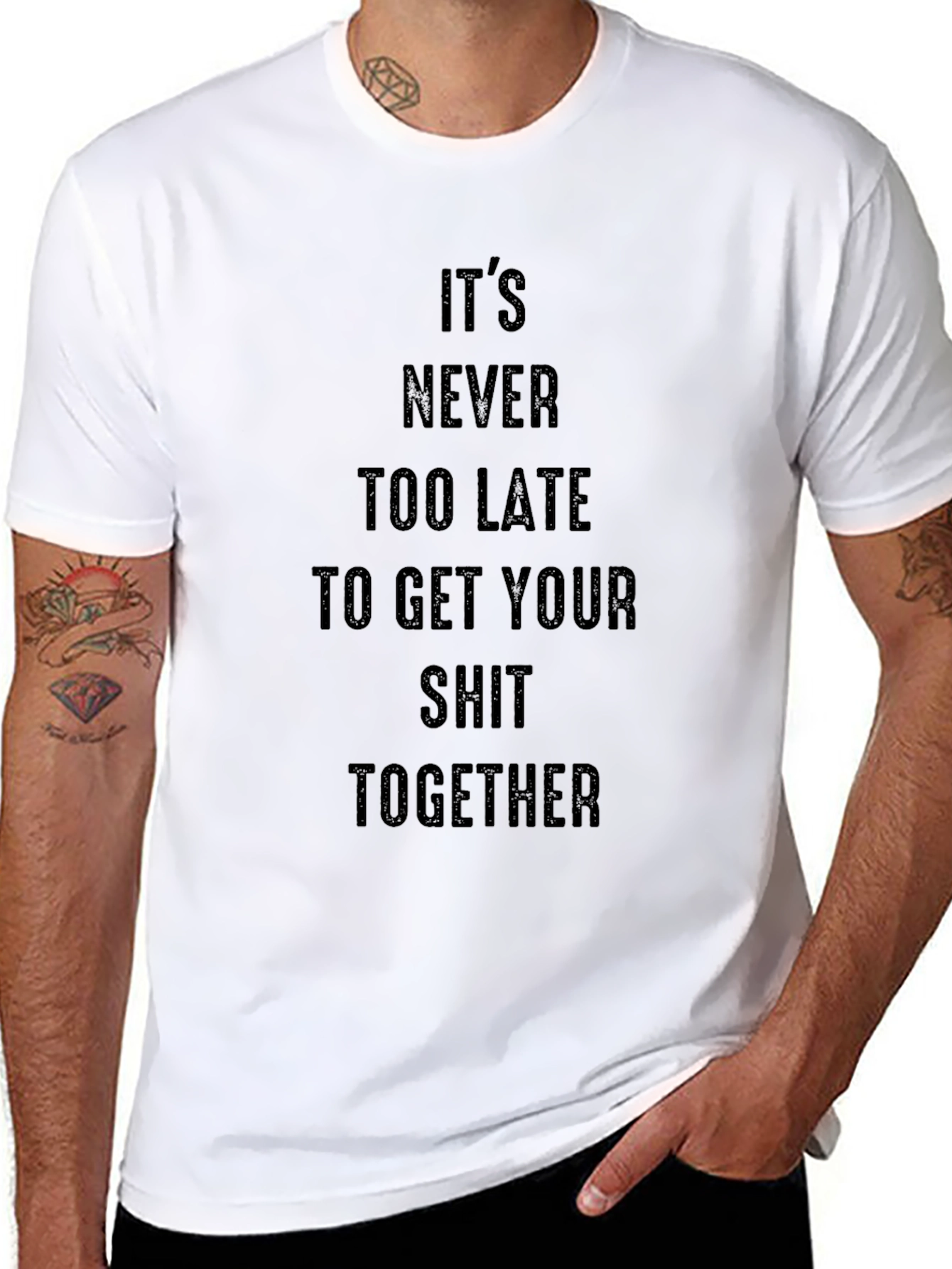 Motivational Black T-Shirt - Get Your Shit Together!