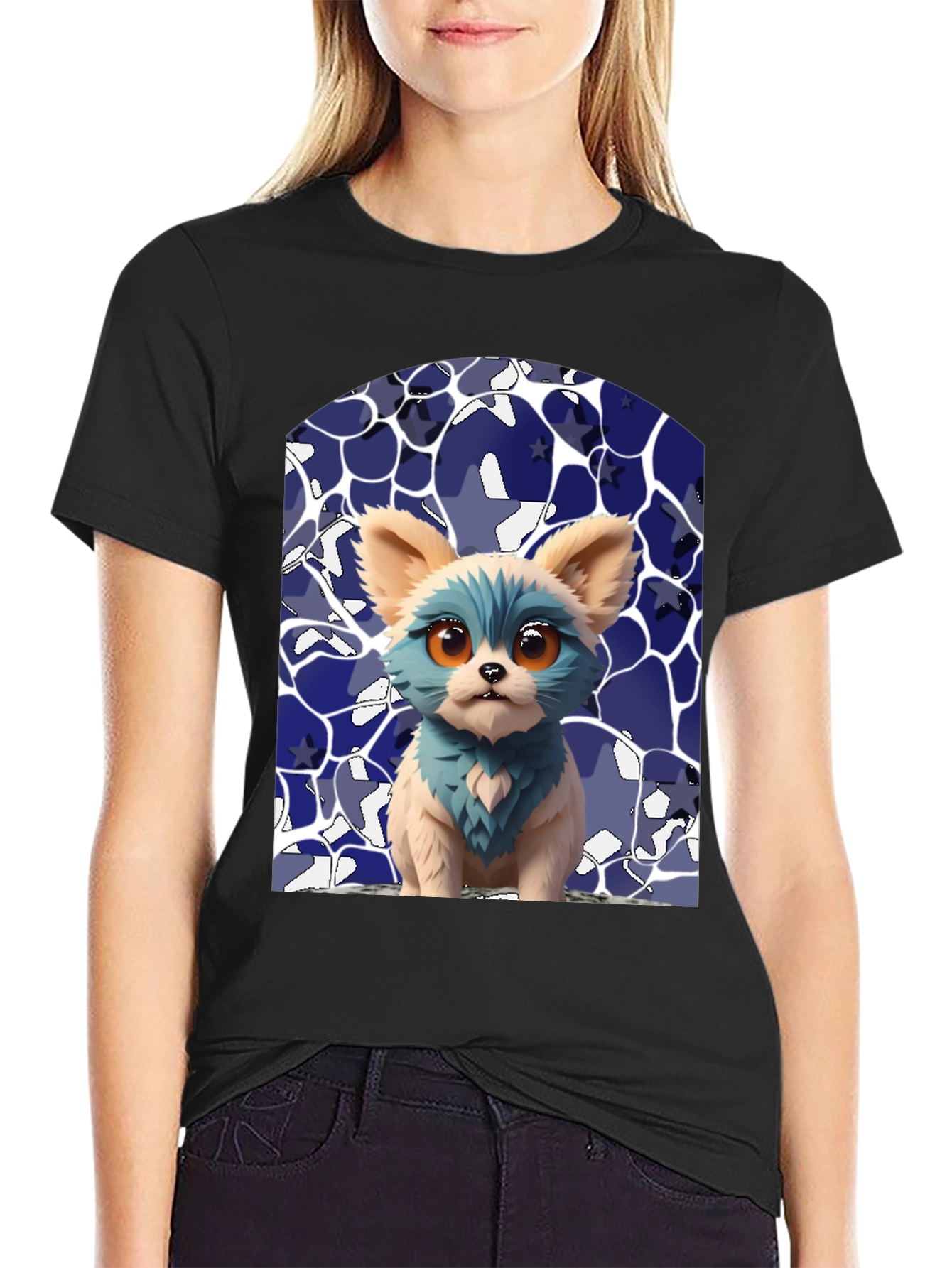 Cute Puppy Graphic Tee - Stylish Black T-Shirt