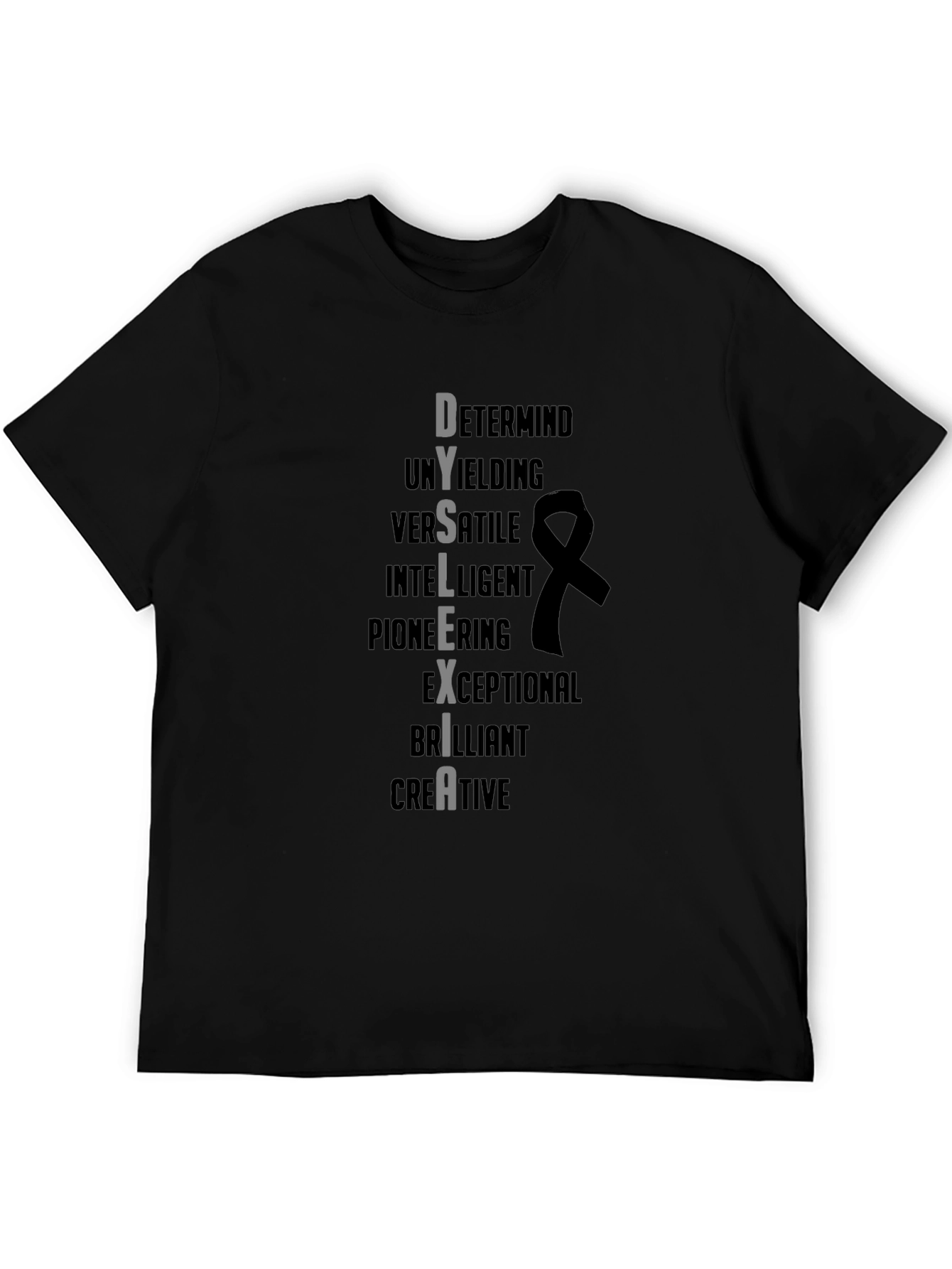 Dyslexia Awareness T-Shirt - Determined Intelligent Creative