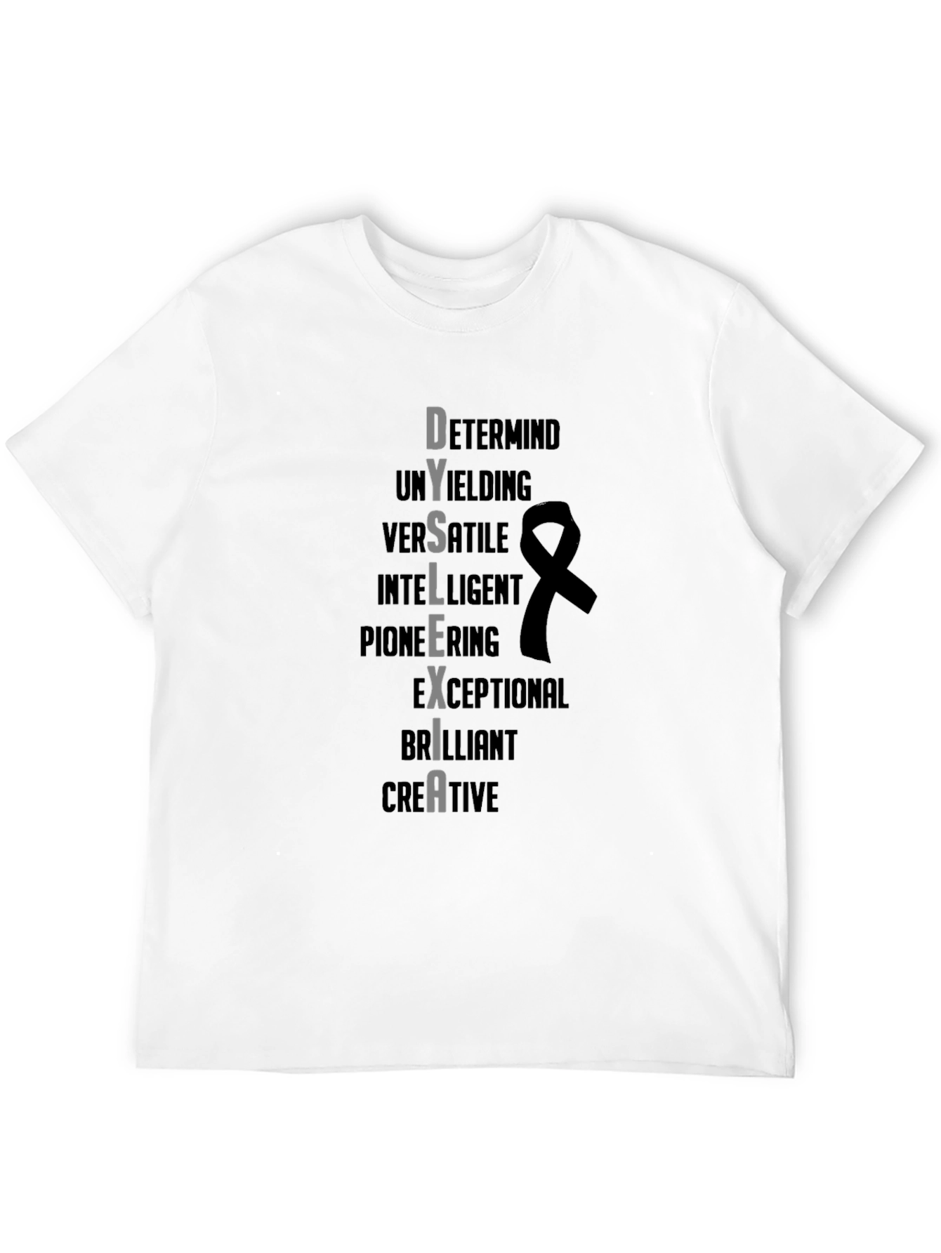 Dyslexia Awareness T-Shirt - Determined Intelligent Creative