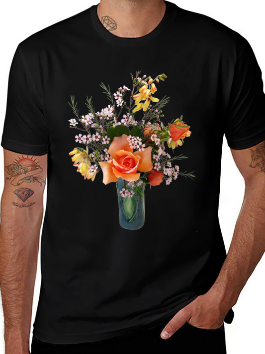 Floral T-Shirt - Rose Bouquet Graphic Tee