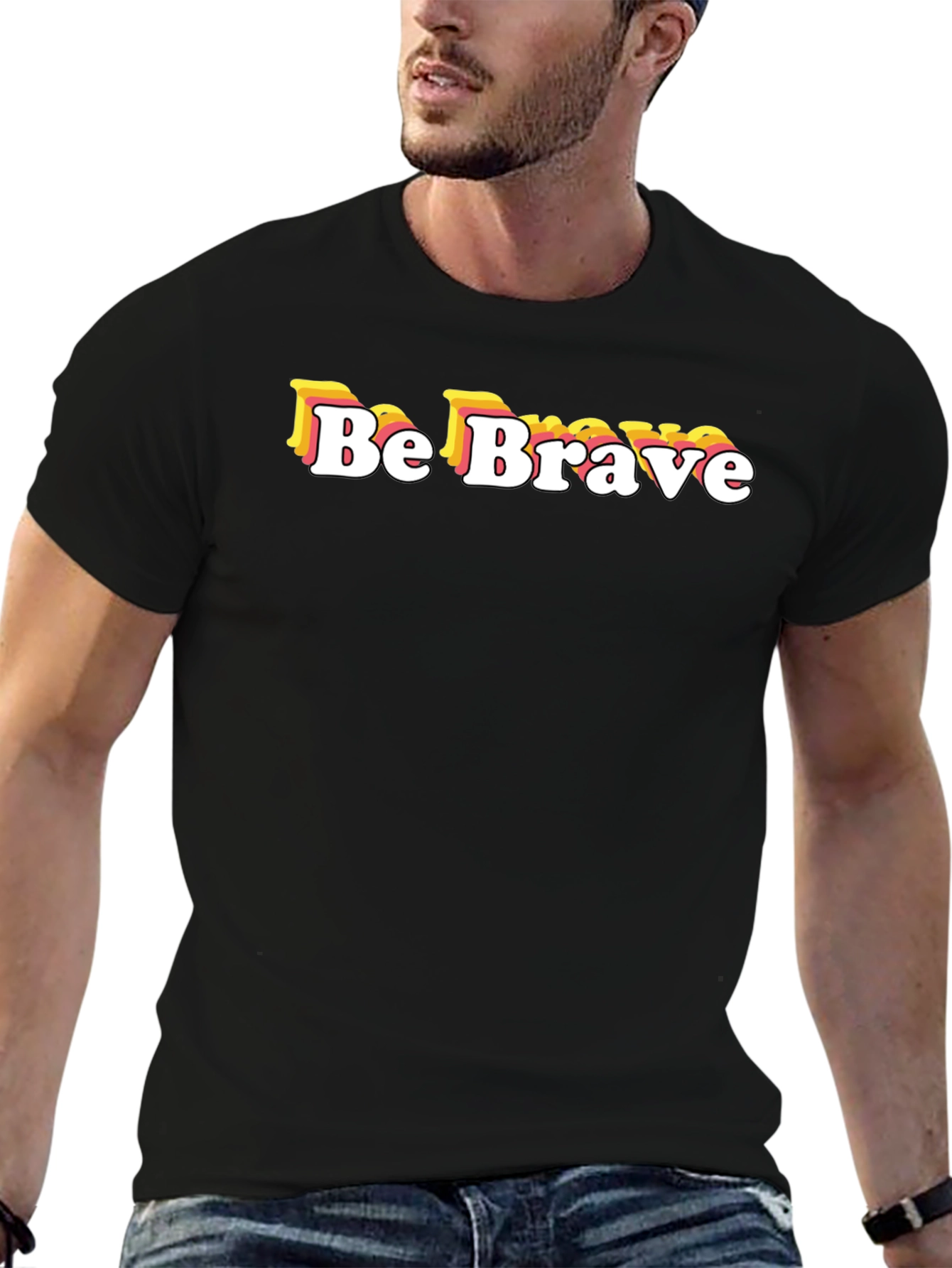 Be Brave Graphic Tee - Retro Style