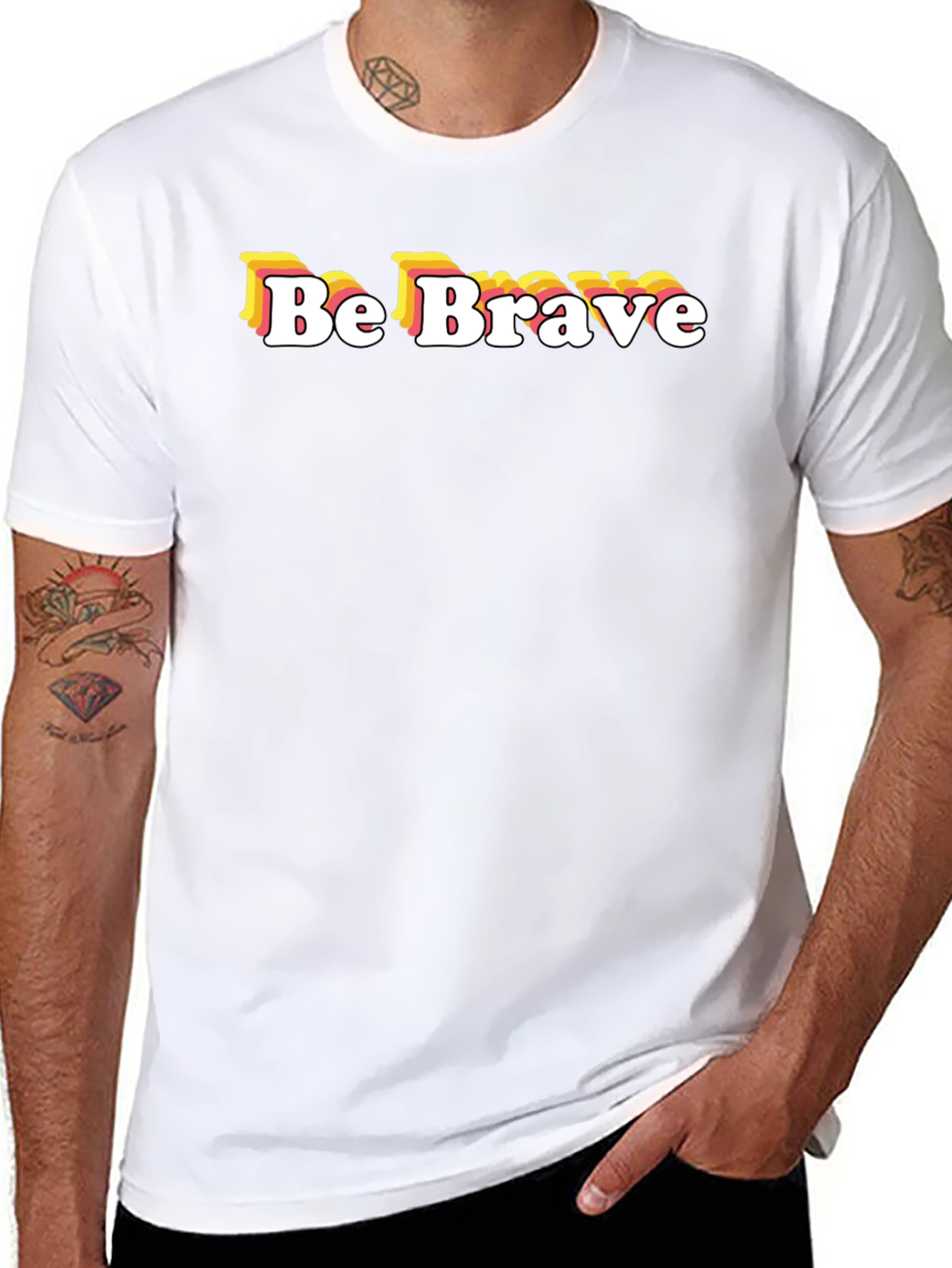 Be Brave Graphic Tee - Retro Style