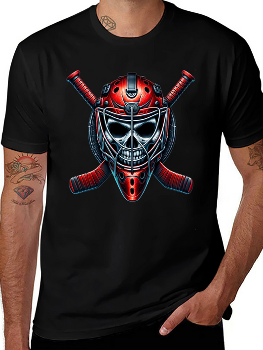 Grim Goalie Graphic Tee - Hockey Skull T-Shirt