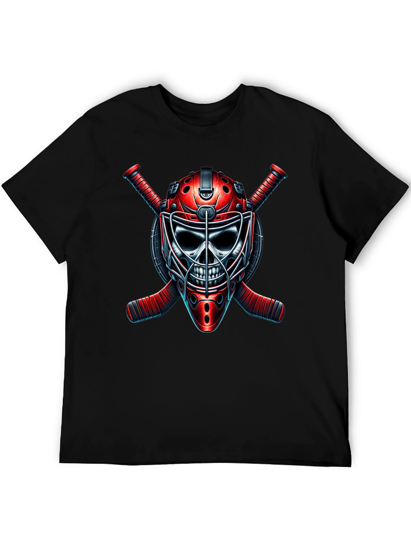 Grim Goalie Graphic Tee - Hockey Skull T-Shirt