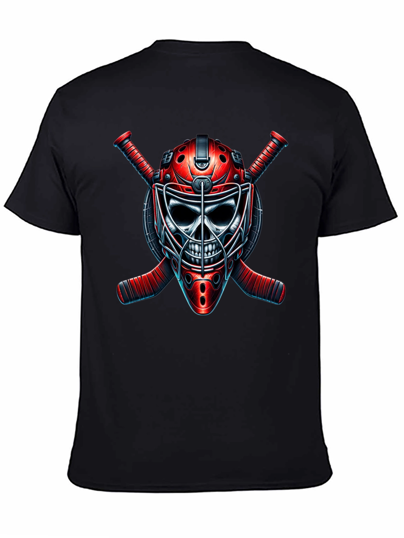 Grim Goalie Graphic Tee - Hockey Skull T-Shirt