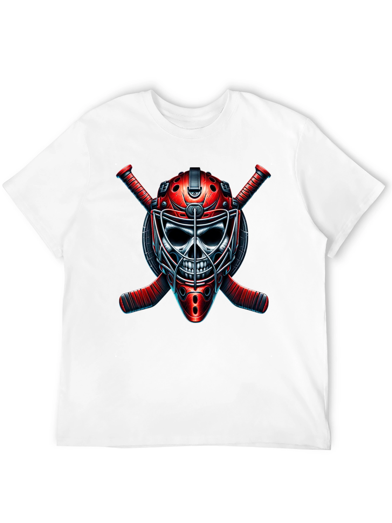 Grim Goalie Graphic Tee - Hockey Skull T-Shirt