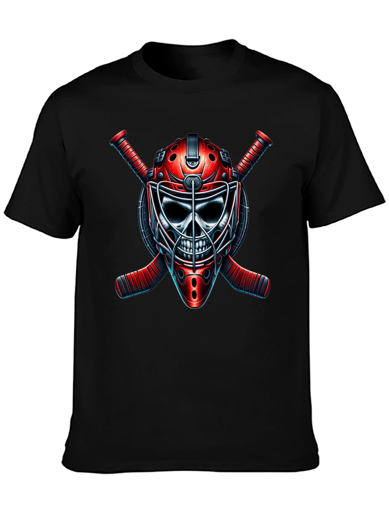 Grim Goalie Graphic Tee - Hockey Skull T-Shirt
