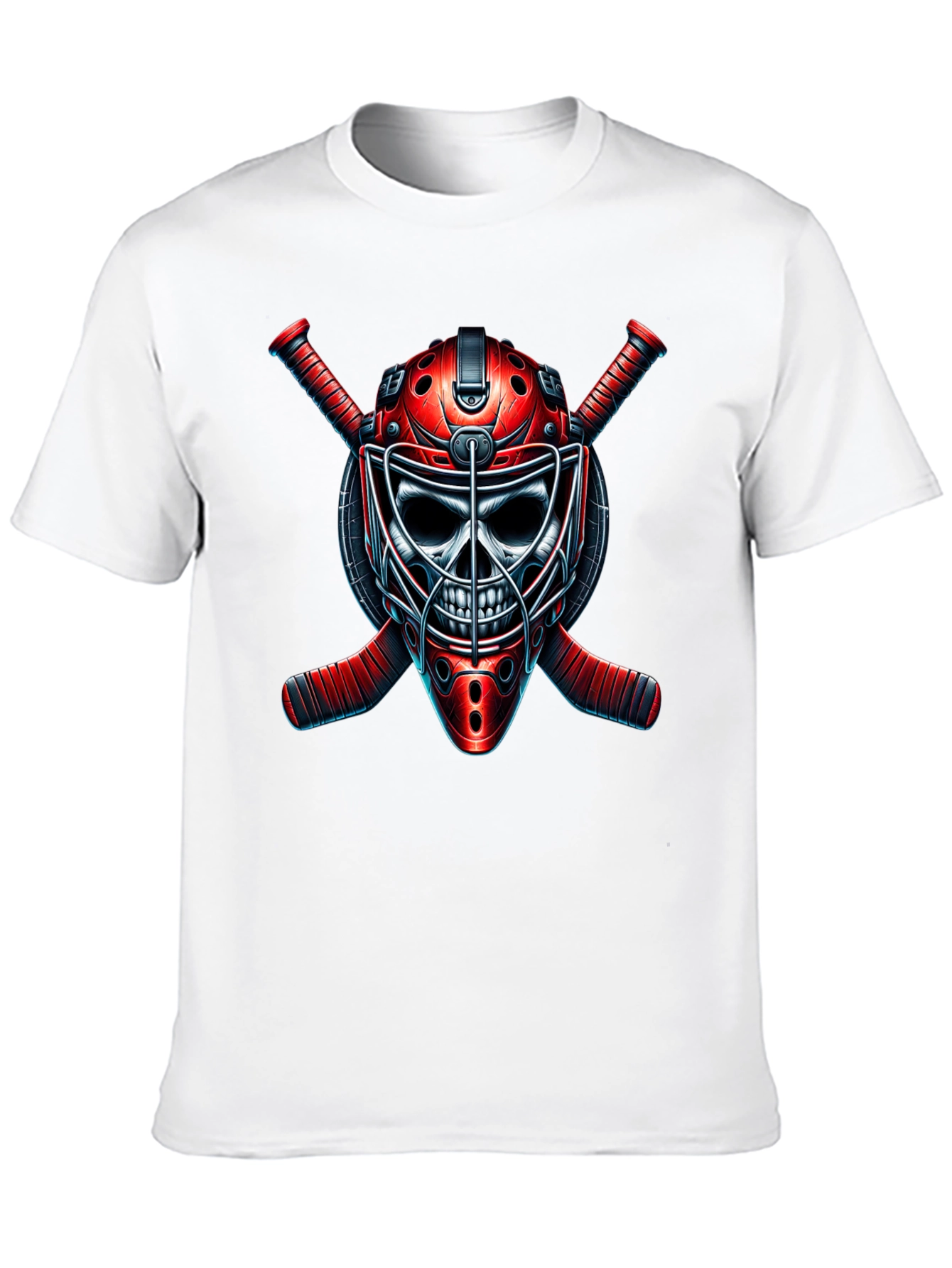 Grim Goalie Graphic Tee - Hockey Skull T-Shirt