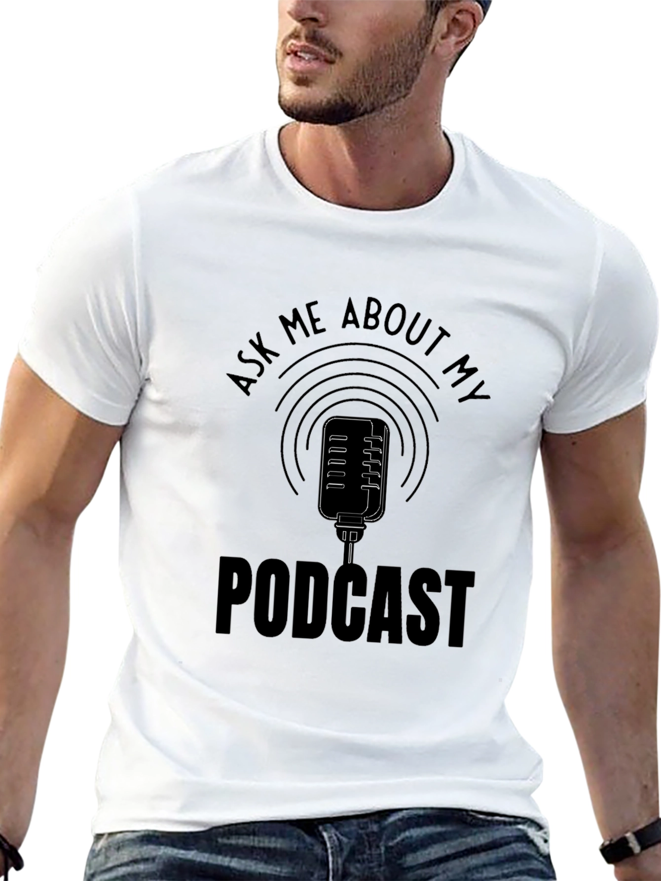 Ask Me About My Podcast Black T-Shirt