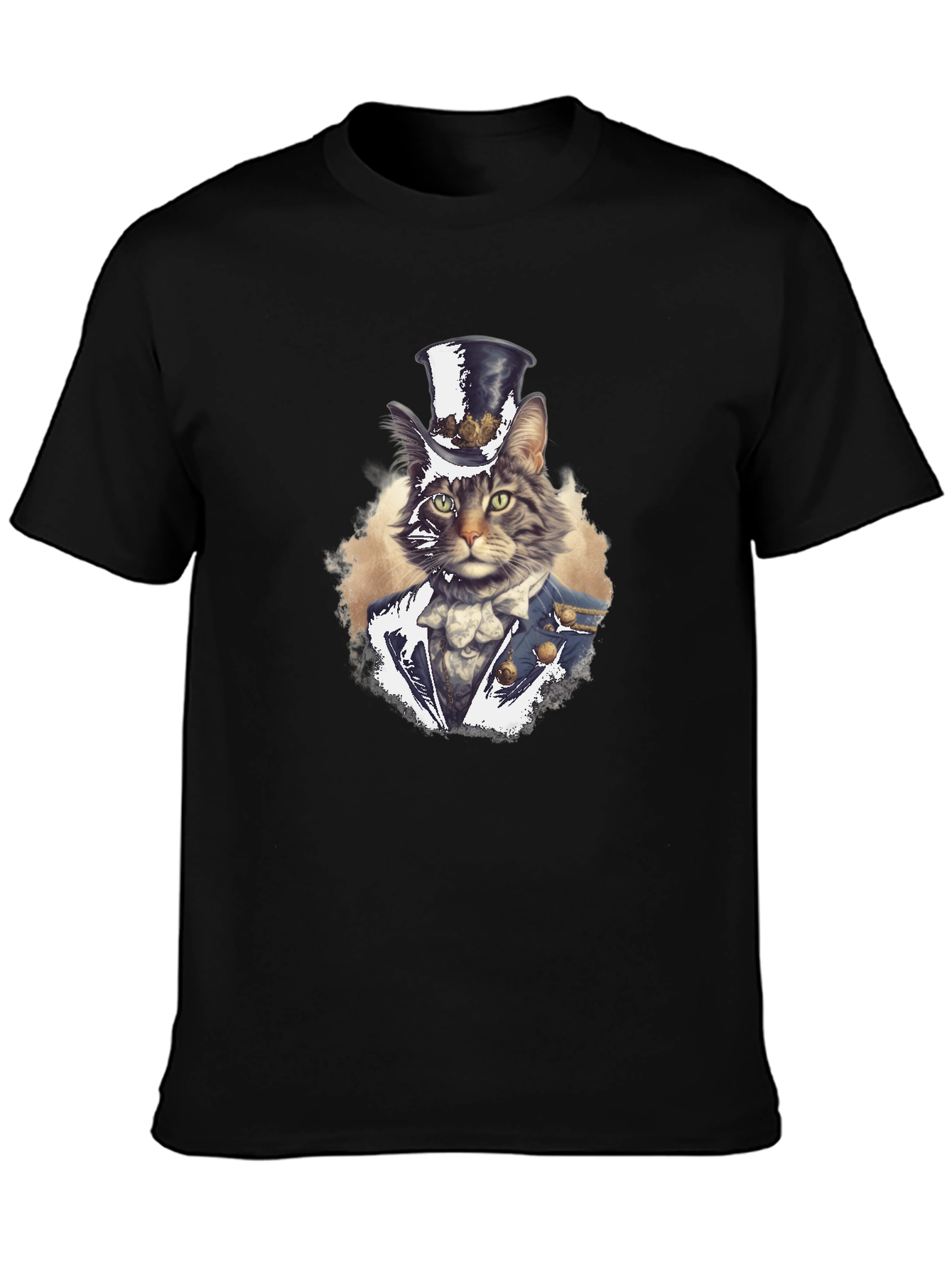Cat in Top Hat T-Shirt - Whimsical Graphic Tee