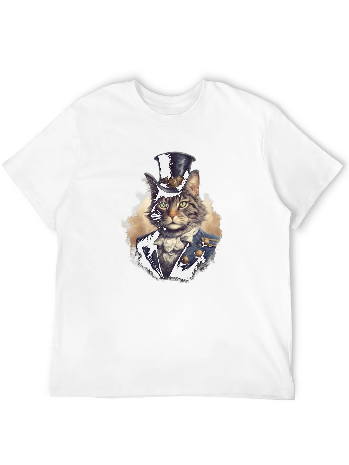Cat in Top Hat T-Shirt - Whimsical Graphic Tee