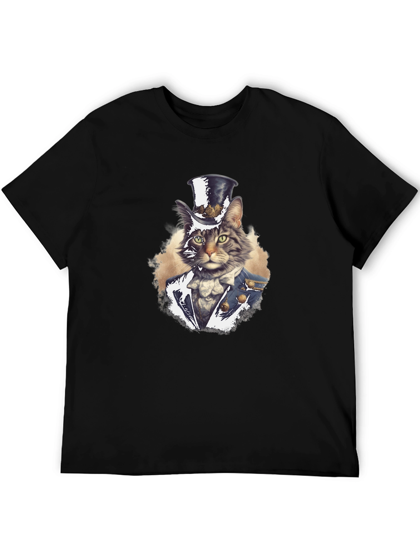 Cat in Top Hat T-Shirt - Whimsical Graphic Tee