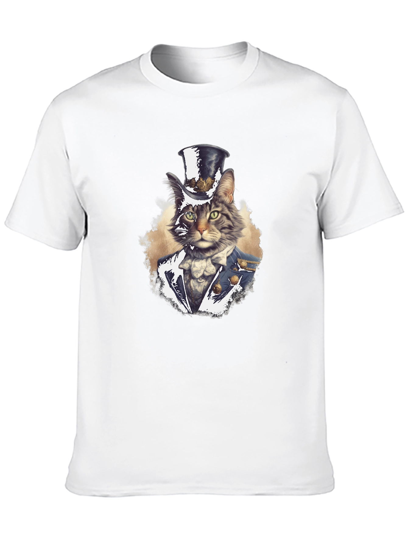 Cat in Top Hat T-Shirt - Whimsical Graphic Tee