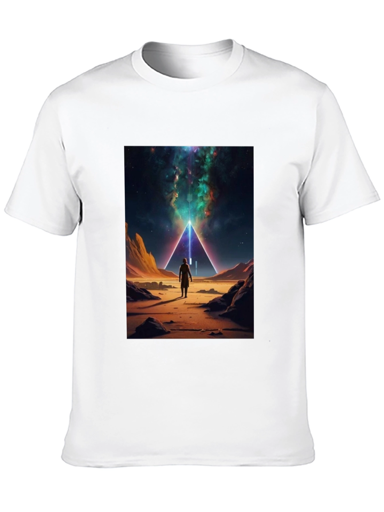 Cosmic Pyramid Graphic Tee - Black Cotton Comfort