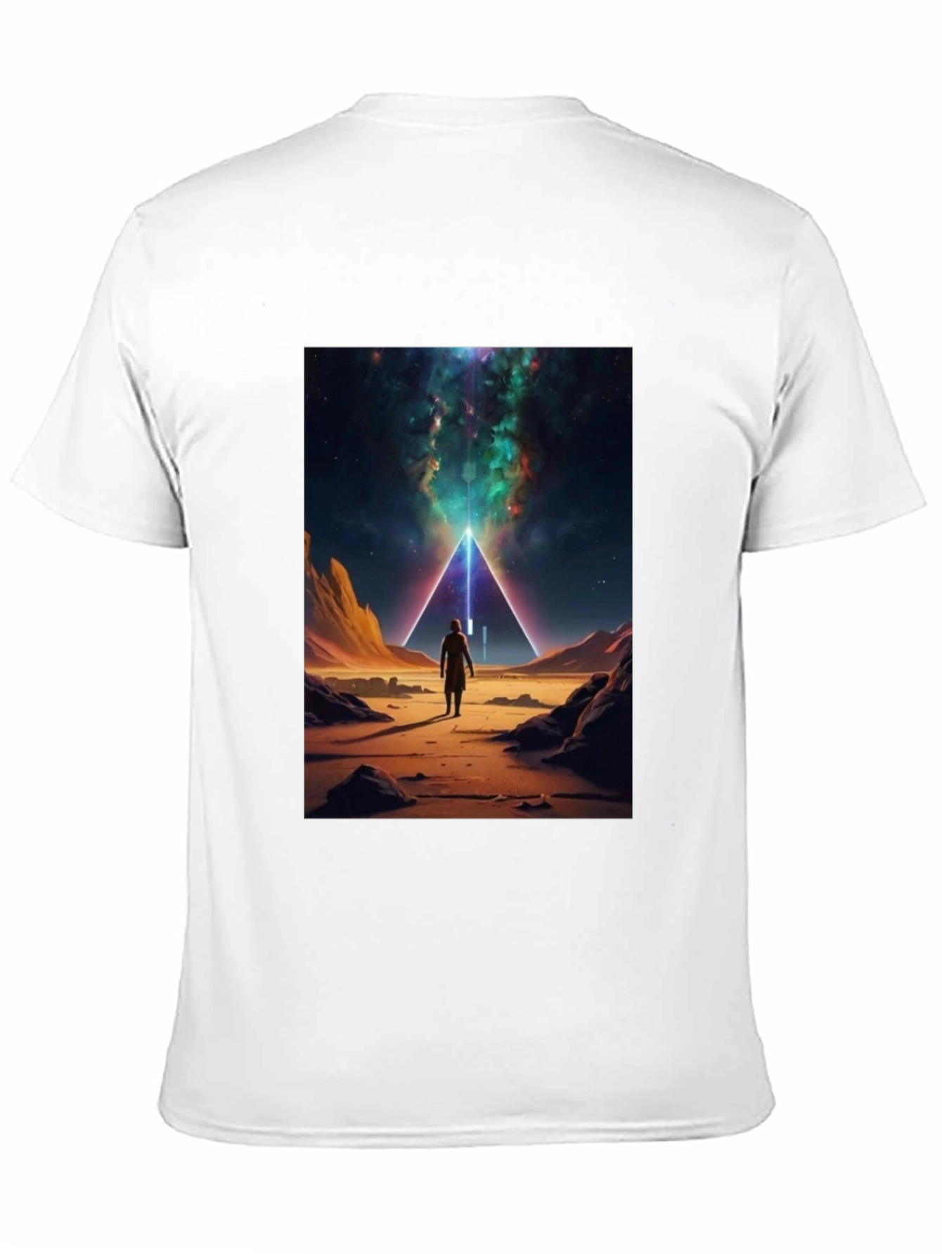 Cosmic Pyramid Graphic Tee - Black Cotton Comfort