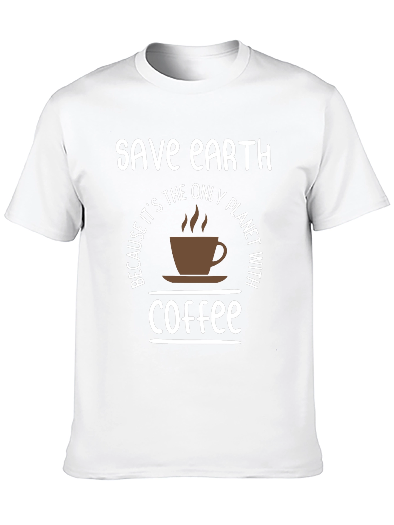 Save Earth Coffee T-Shirt - Planet with Coffee Tee