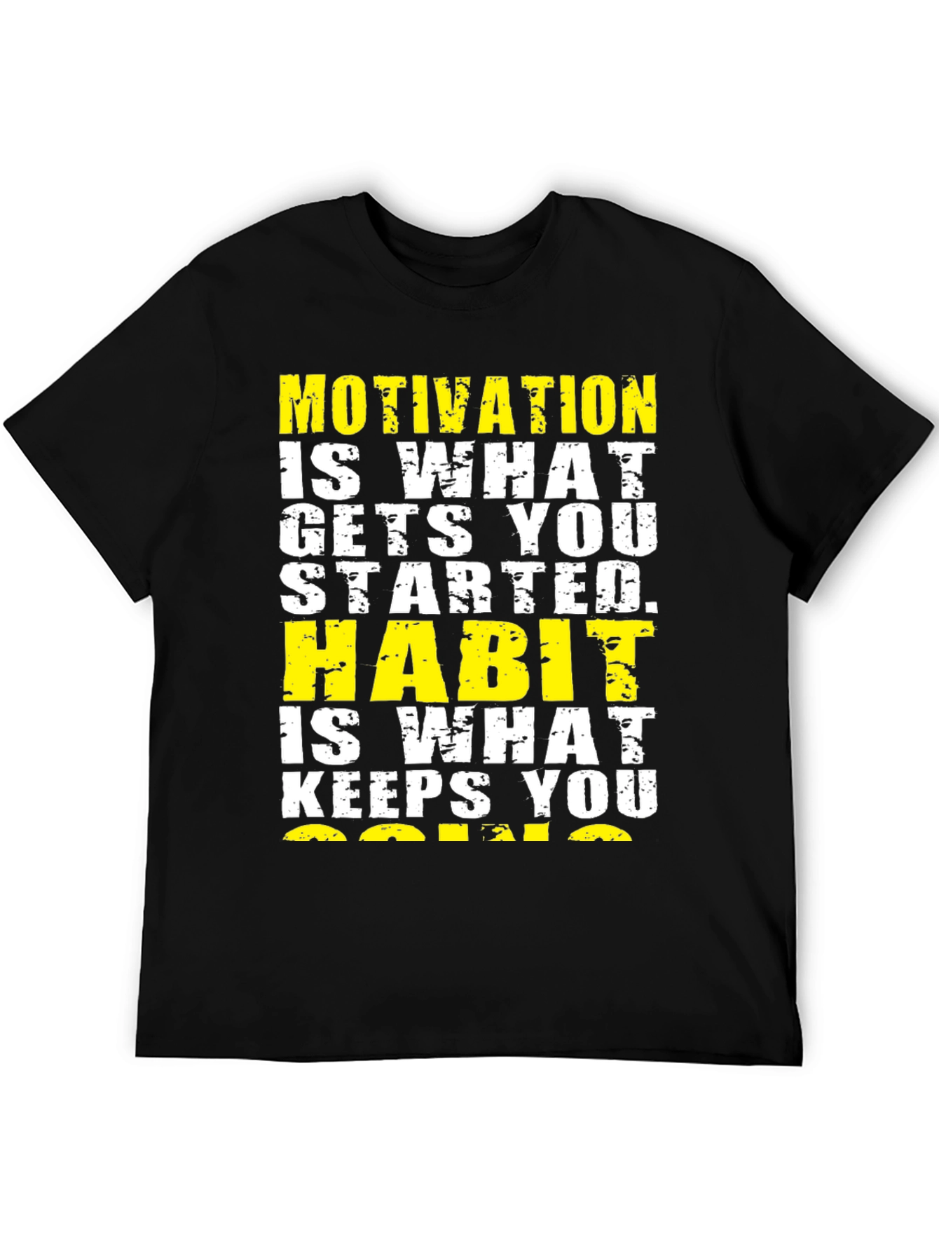 Motivation & Habit Graphic Tee - Mens Black T-Shirt