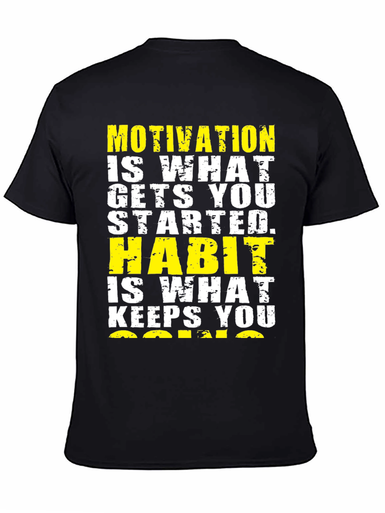 Motivation & Habit Graphic Tee - Mens Black T-Shirt