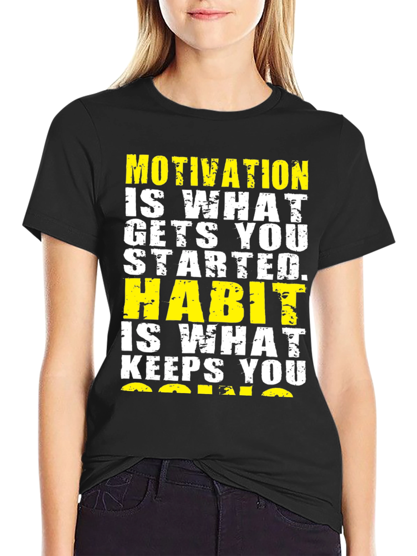 Motivation & Habit Graphic Tee - Mens Black T-Shirt