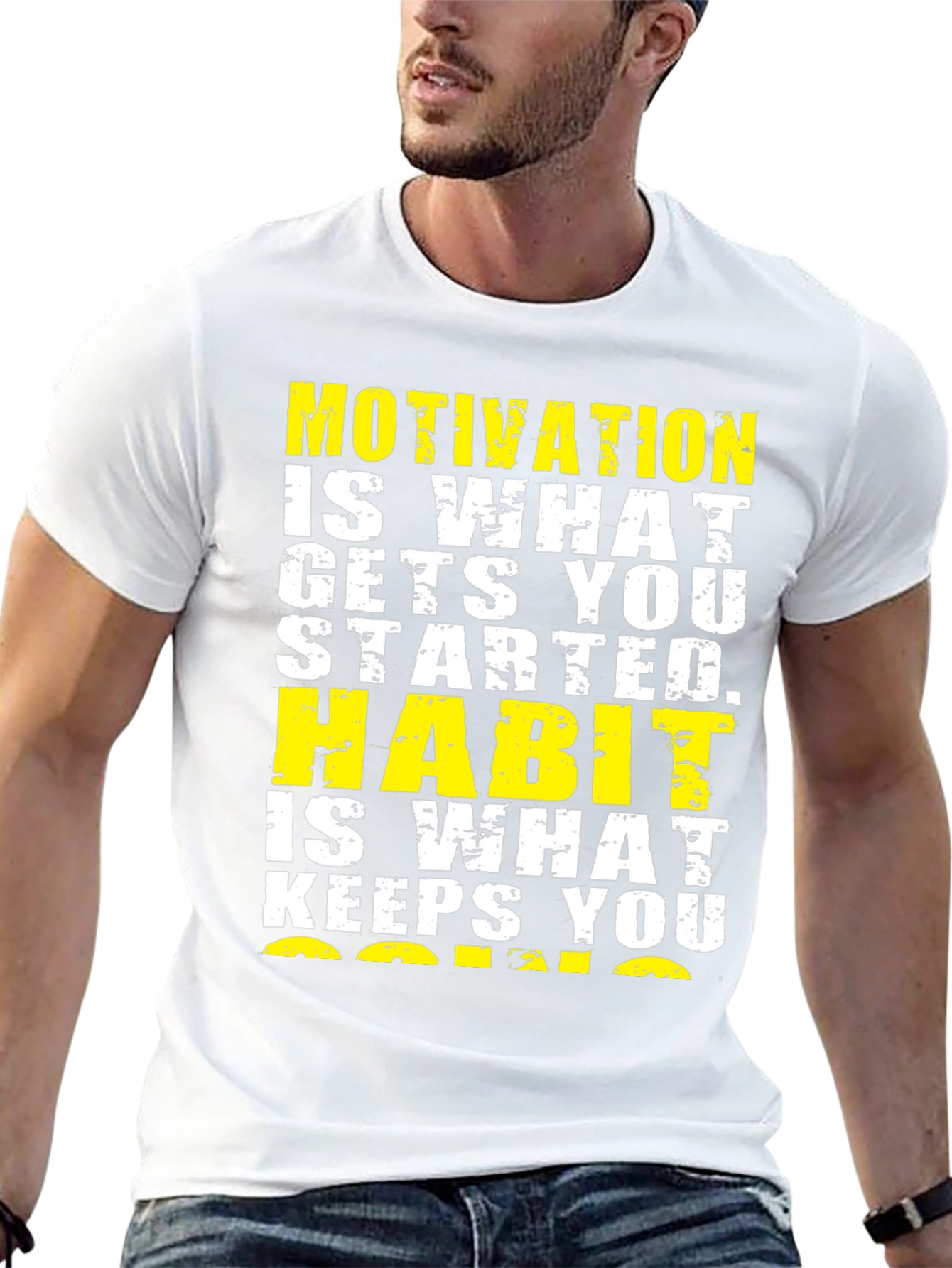 Motivation & Habit Graphic Tee - Mens Black T-Shirt