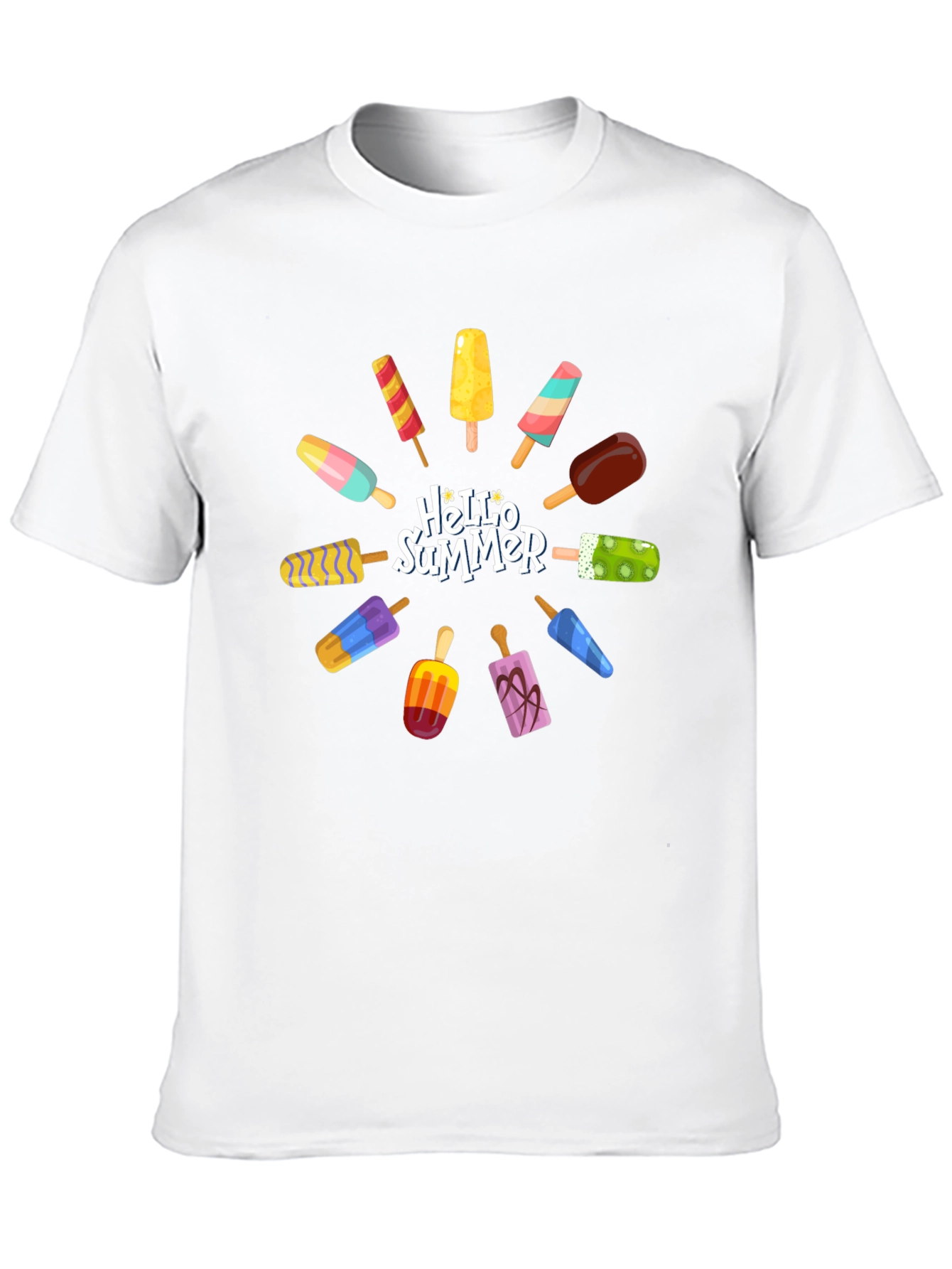 Hello Summer Popsicle Graphic T-Shirt