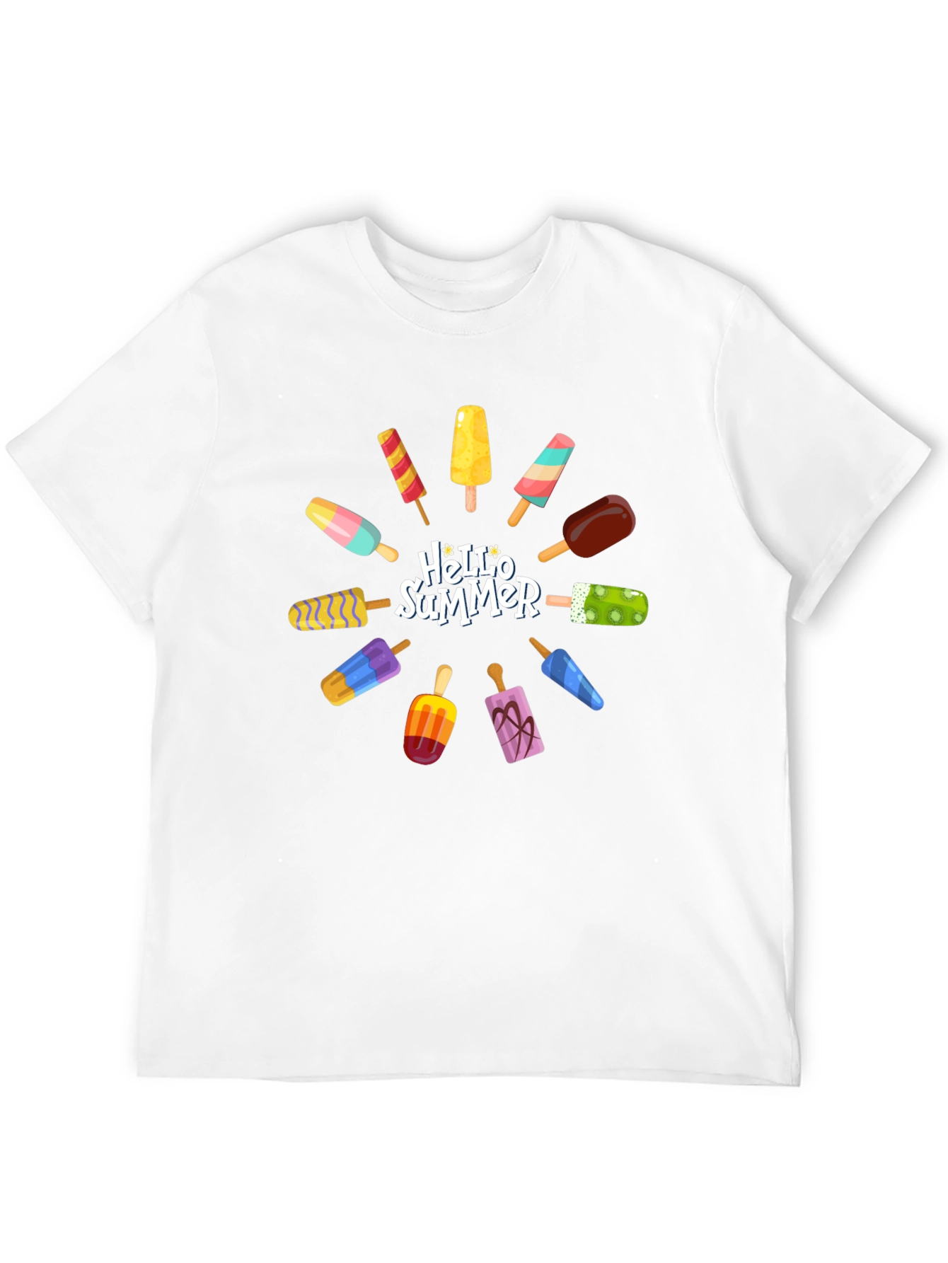 Hello Summer Popsicle Graphic T-Shirt