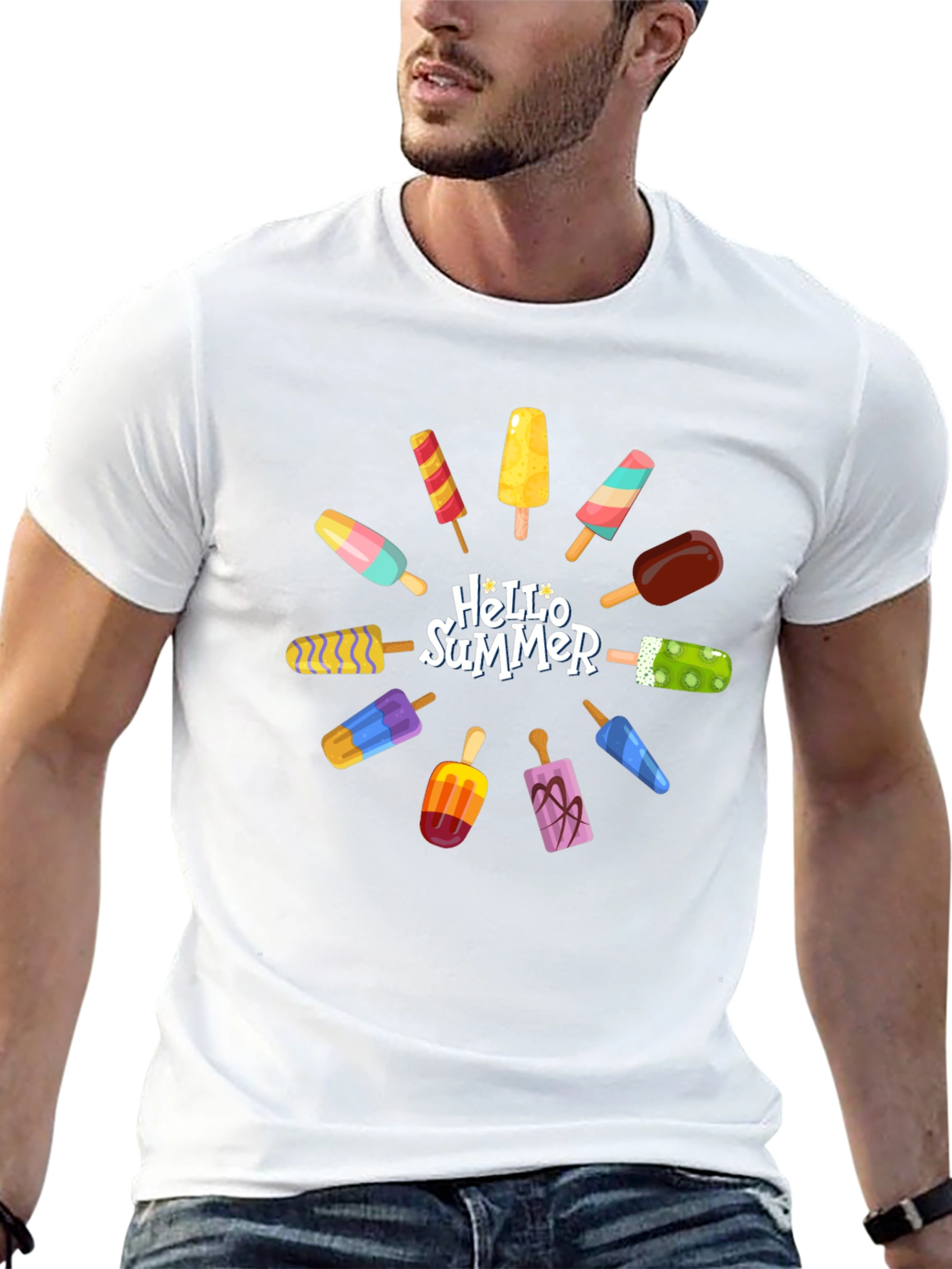 Hello Summer Popsicle Graphic T-Shirt
