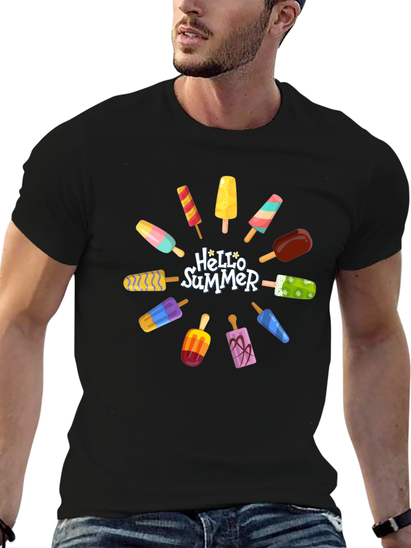 Hello Summer Popsicle Graphic T-Shirt