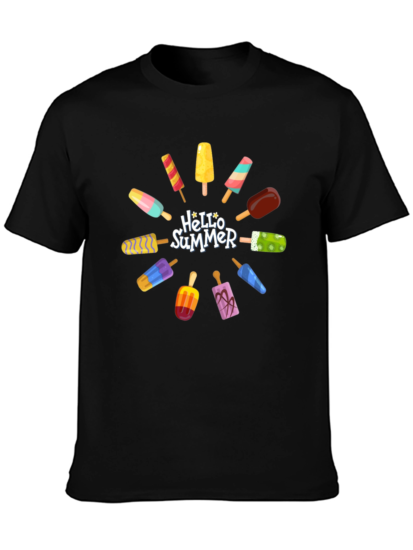 Hello Summer Popsicle Graphic T-Shirt