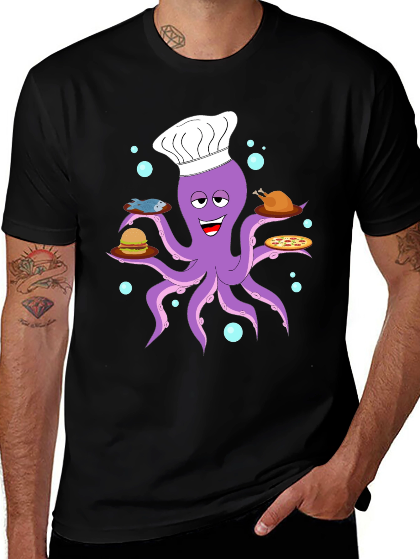 Chef Octopus T-Shirt - Food Lover Tee