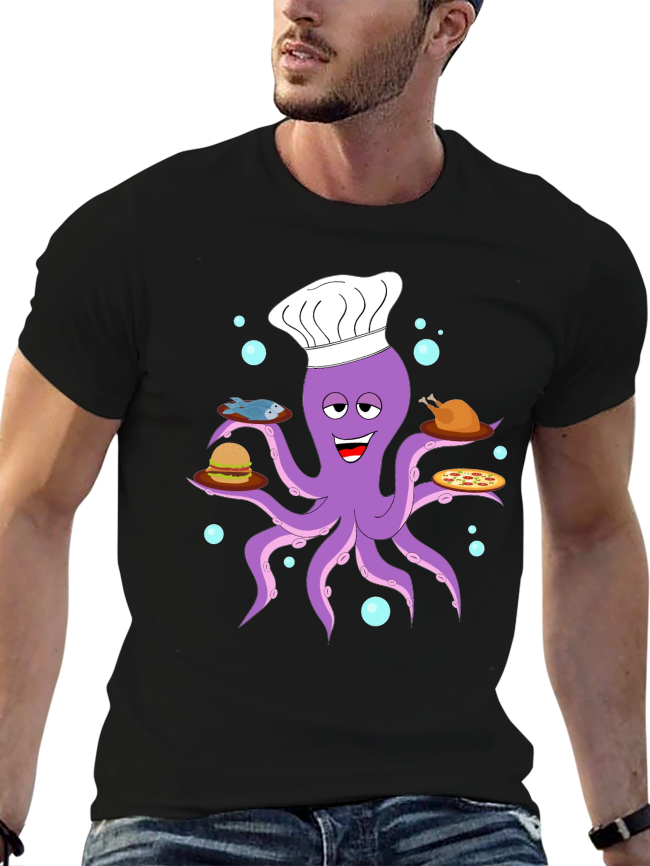 Chef Octopus T-Shirt - Food Lover Tee