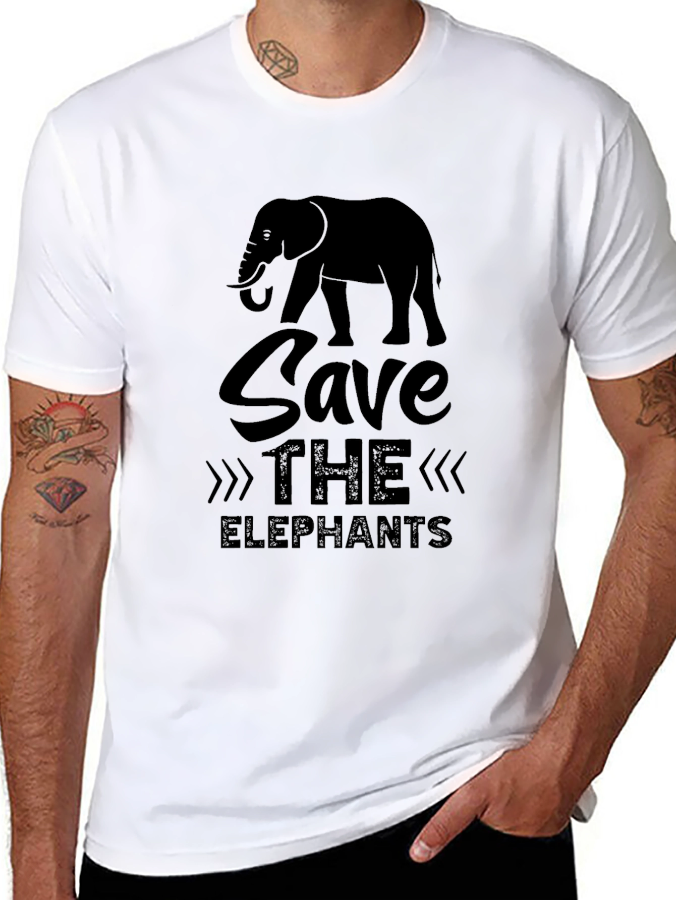 Save the Elephants Black T-Shirt