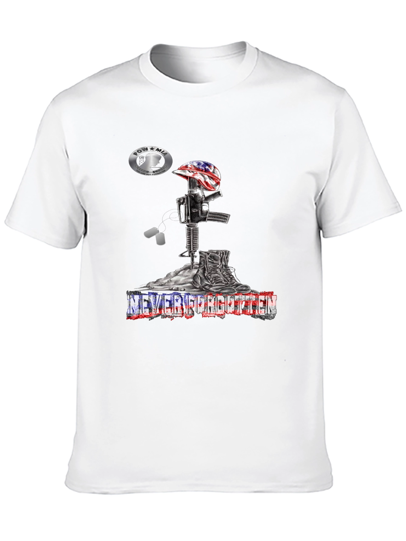 Never Forgotten American Flag Memorial T-Shirt