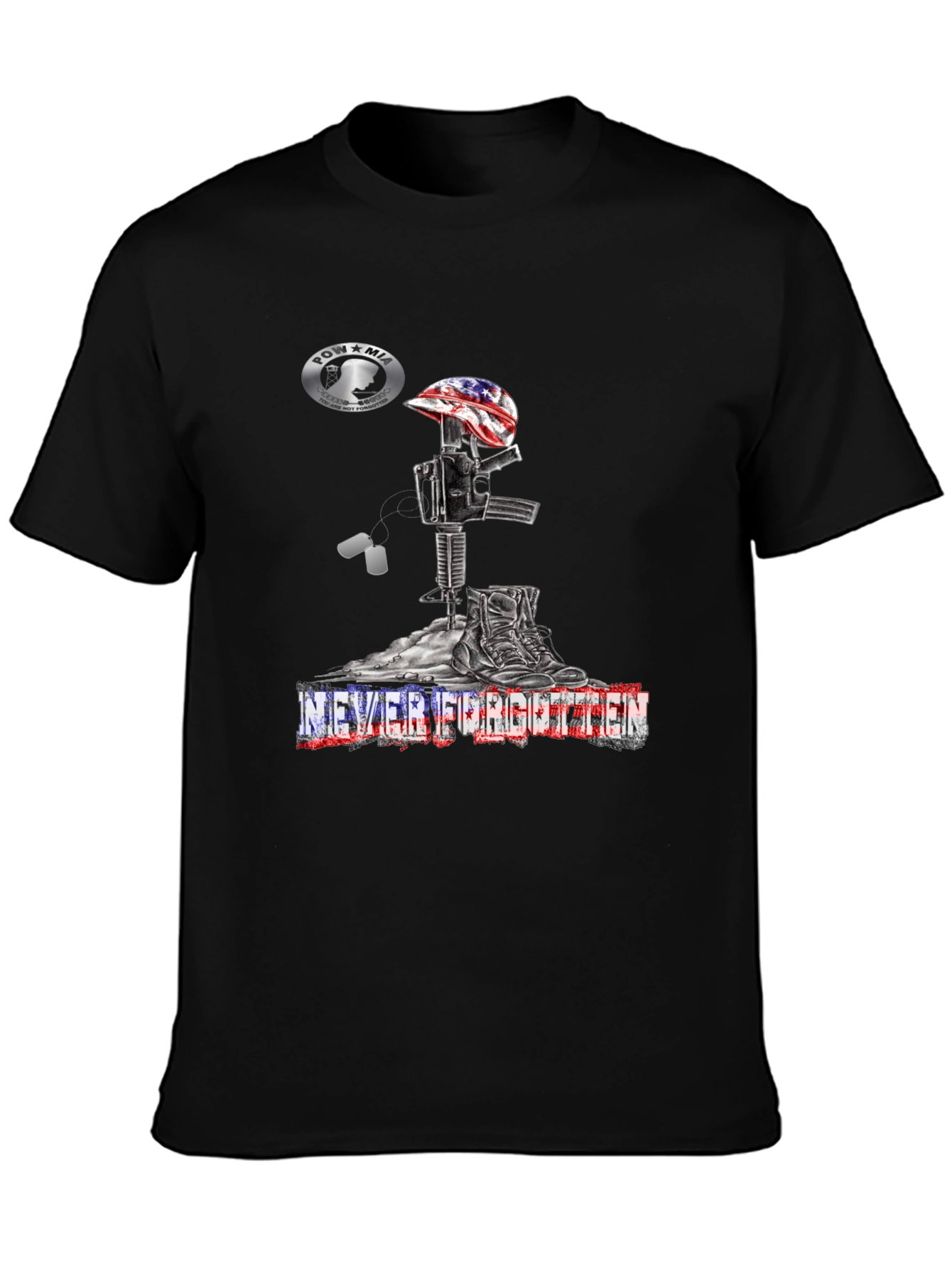 Never Forgotten American Flag Memorial T-Shirt