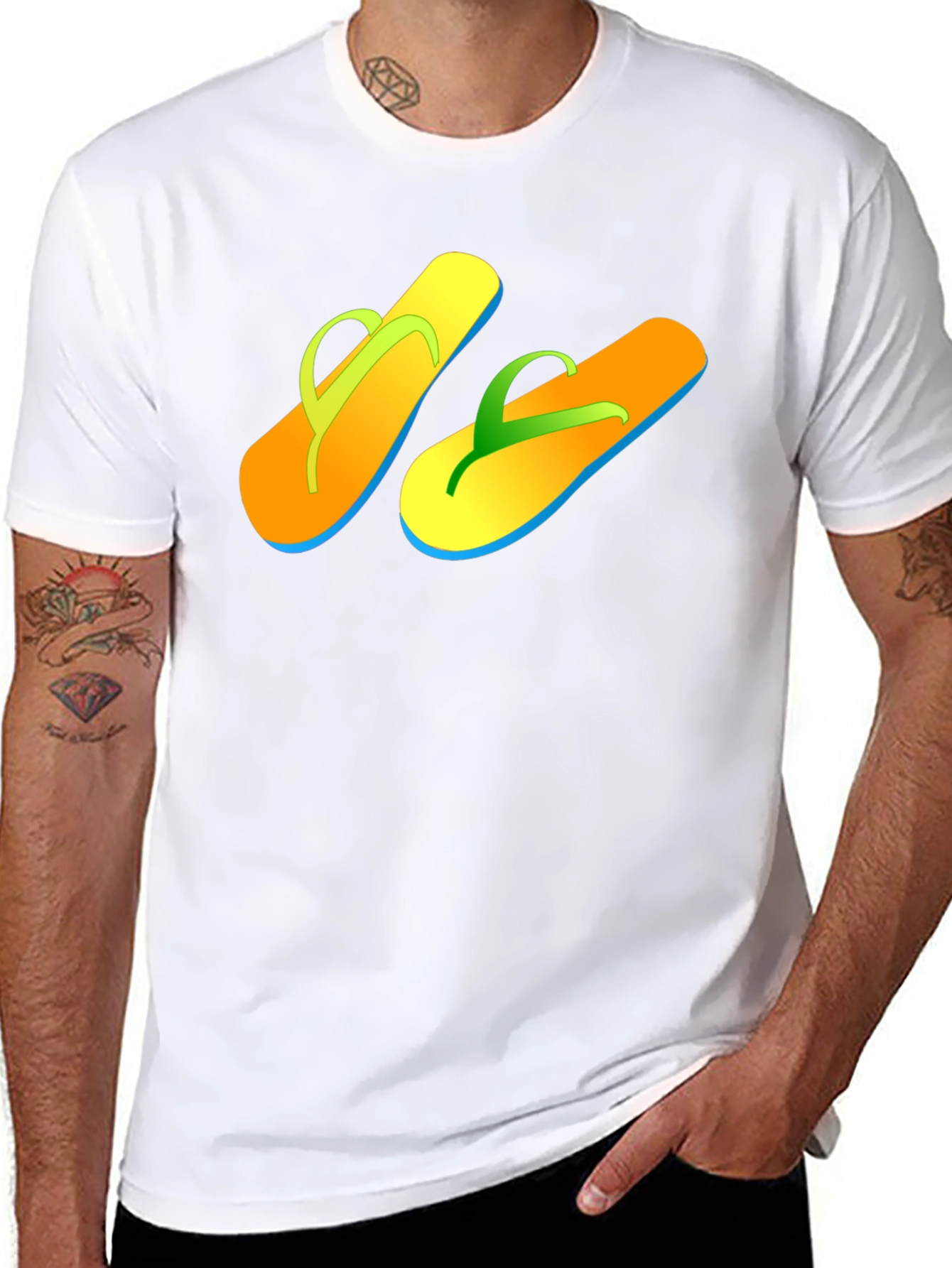 Summer Flip-Flop Graphic Tee - Casual Comfort