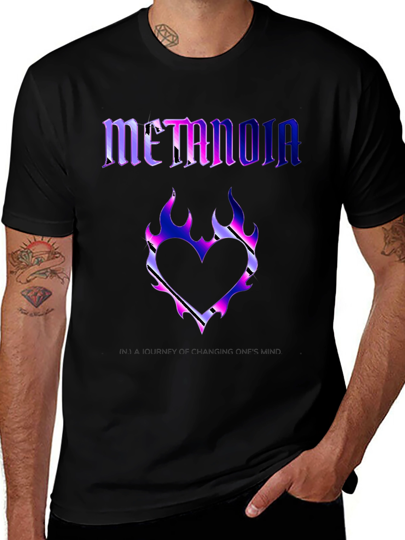 Metanoia Graphic T-Shirt - Heart Flame Design