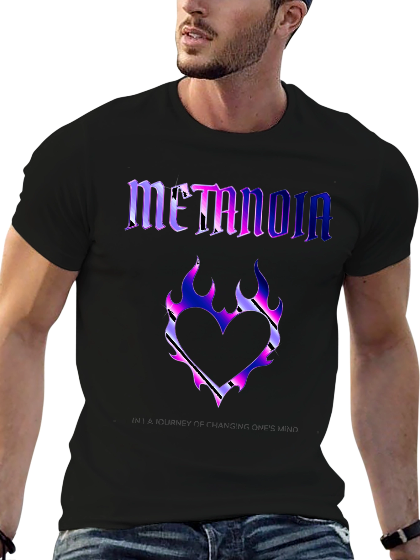 Metanoia Graphic T-Shirt - Heart Flame Design