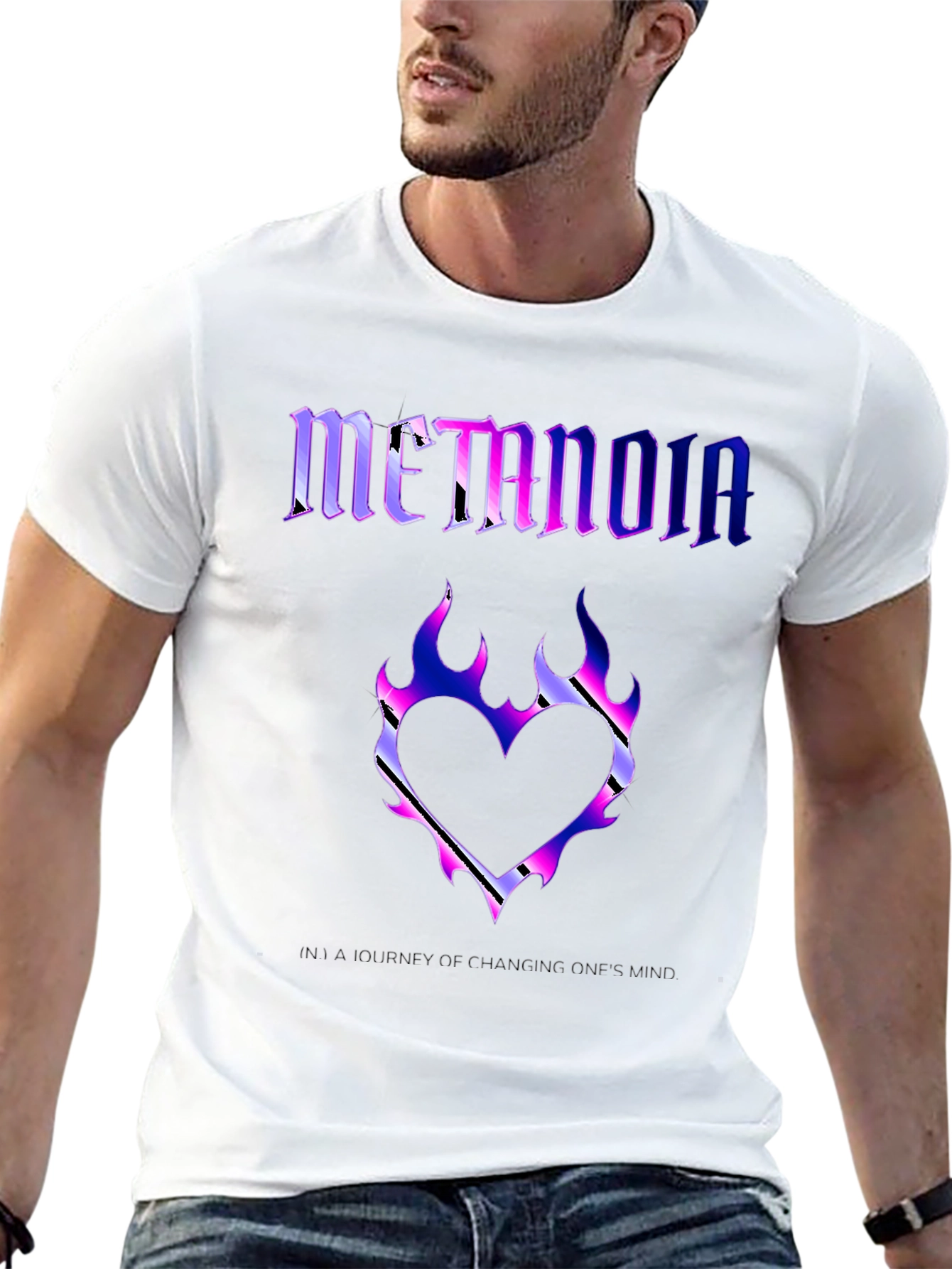 Metanoia Graphic T-Shirt - Heart Flame Design