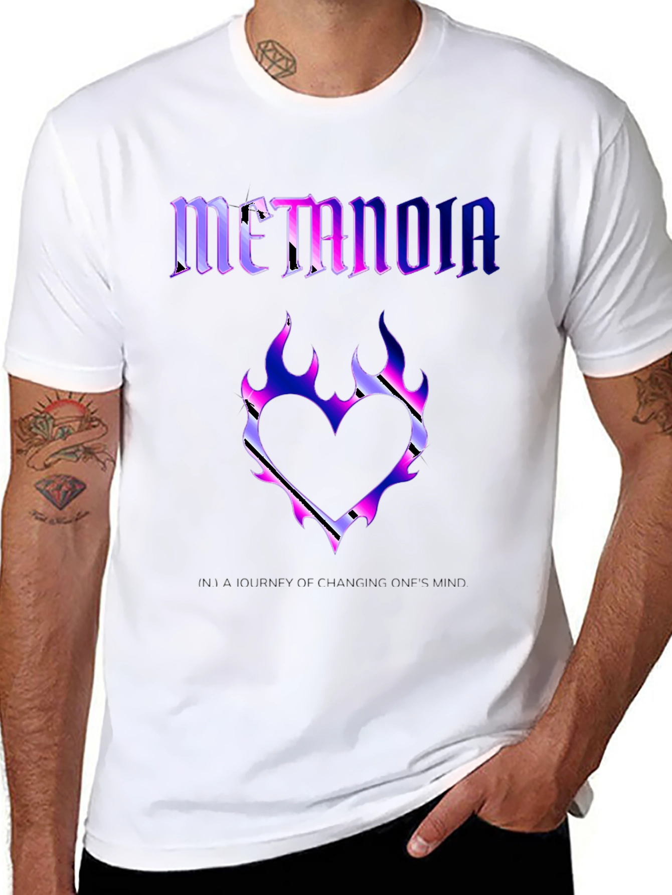 Metanoia Graphic T-Shirt - Heart Flame Design